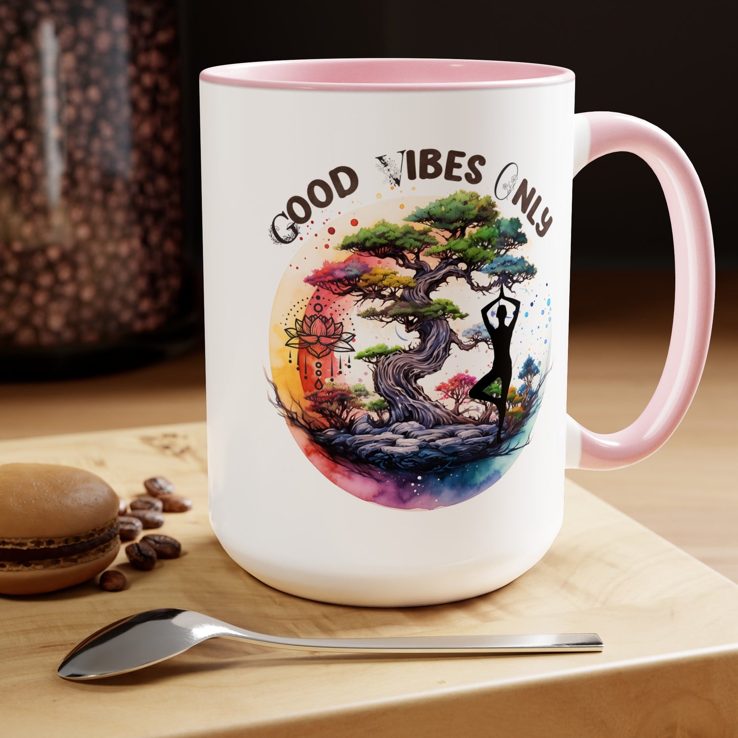 Good Vibes Only Yoga Coffee Mug, Cute Yoga Coffee Mug, Yoga lovers Coffee Mug, Yoga Instructor Gift, Gift For Yoga lover, Gift For Yogi.