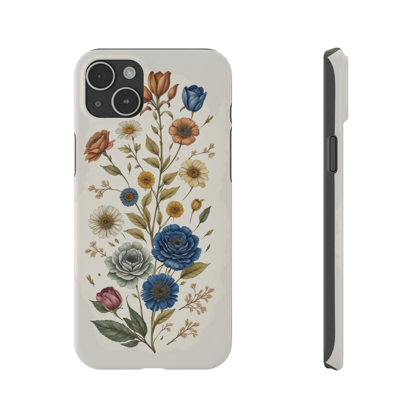 Vintage Floral painting iPhone 15 Phone Cases.