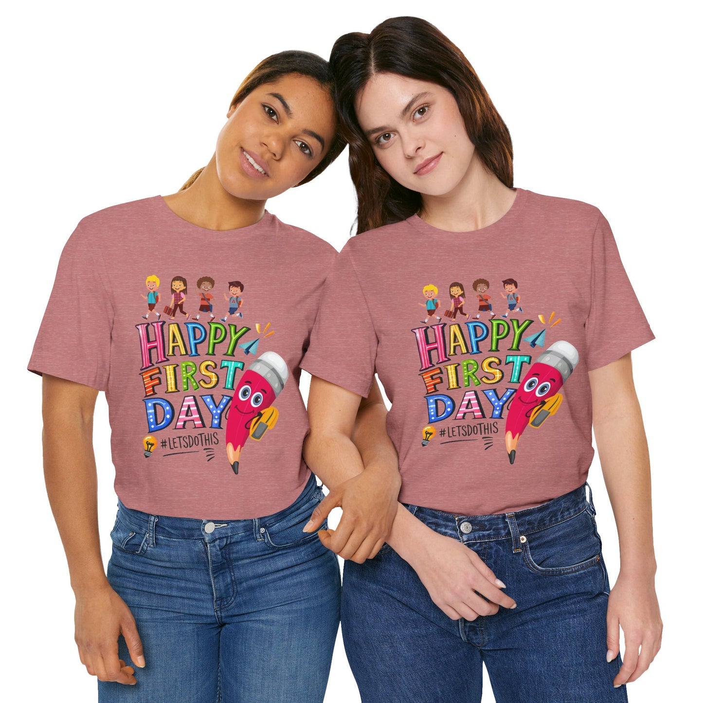 Happy First day T-Shirt, Hello Teacher T-Shirt, Back To School T-Shirt, Teach Love Inspire Teacher Shirt, Teacher Back To school unisex jersey short sleeve.First Day Vibes T-Shirt.
