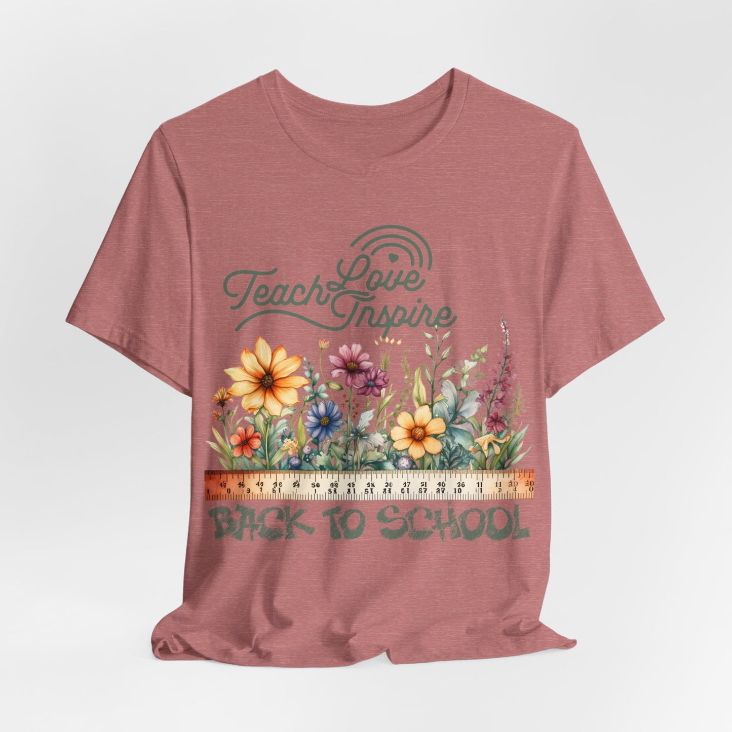 Love Teach Inspire T-Shirt, Back To School T-Shirt, Teacher Back To school unisex jersey short sleeve.First Day Vibes T-Shirt.