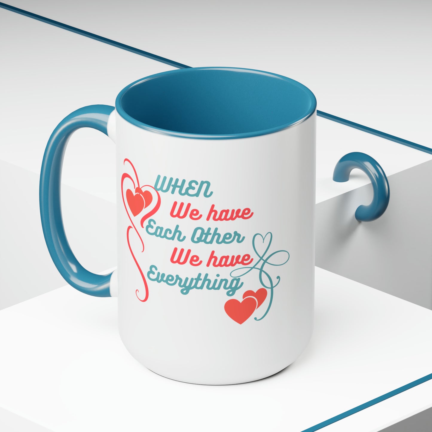 Happy valentines day Two-Tone Coffee Mugs, 15oz