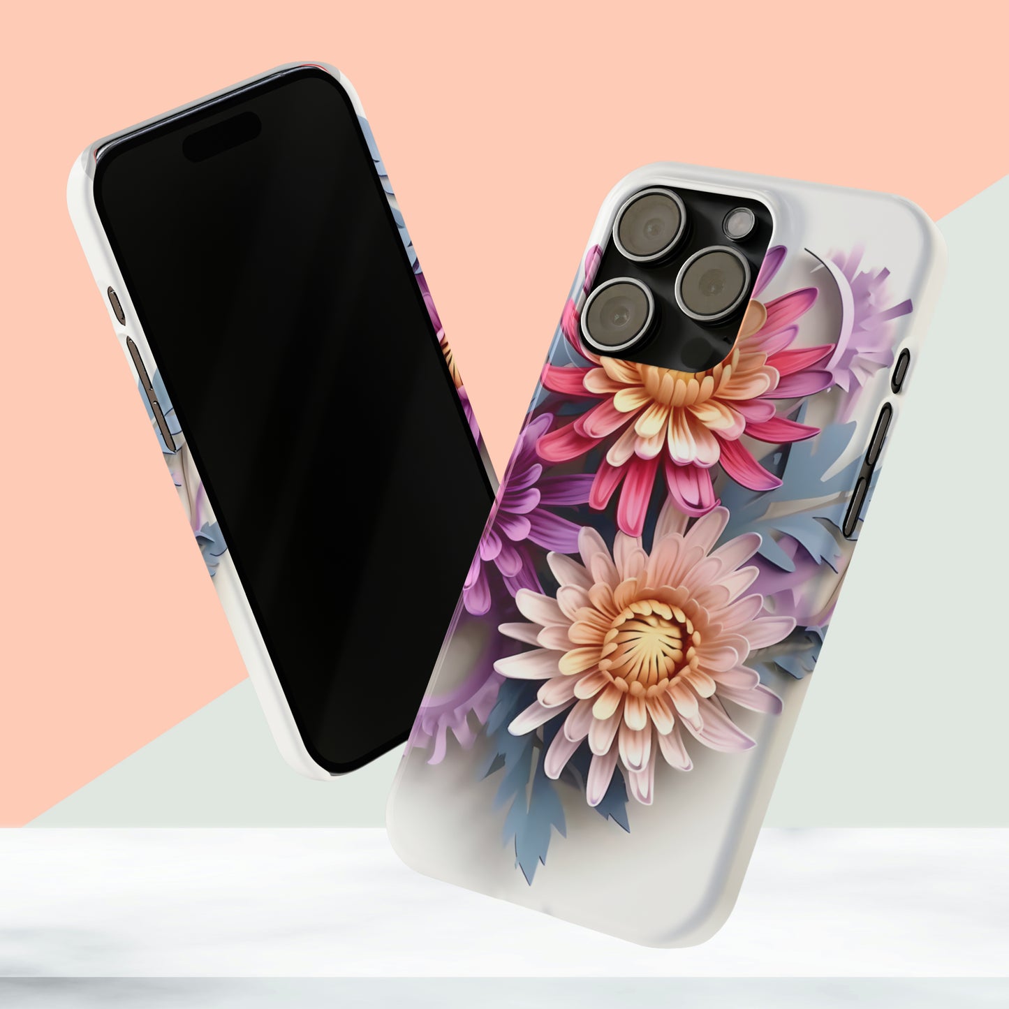 3D Flower Paper art iPhone 15 Phone Cases.