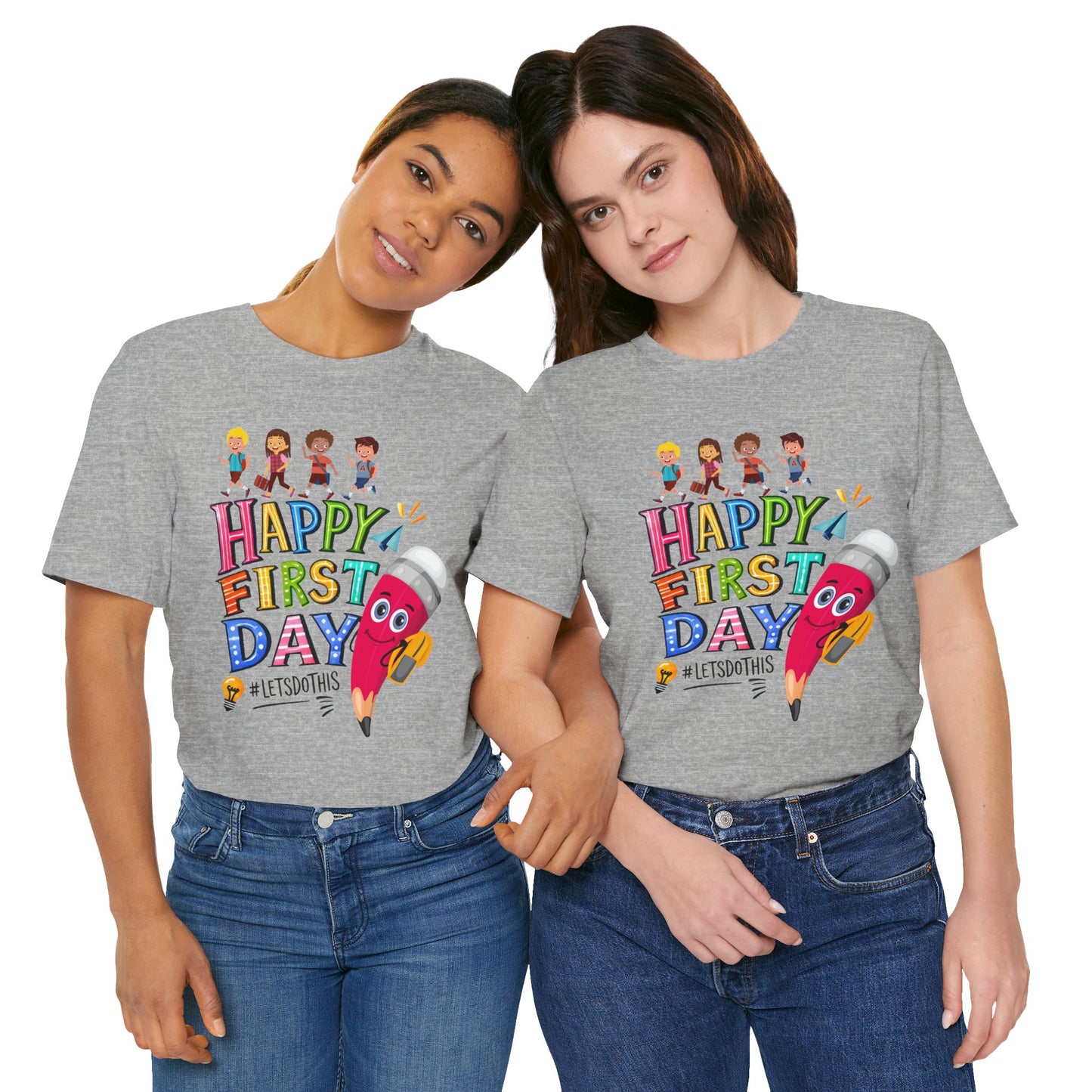 Happy First day T-Shirt, Hello Teacher T-Shirt, Back To School T-Shirt, Teach Love Inspire Teacher Shirt, Teacher Back To school unisex jersey short sleeve.First Day Vibes T-Shirt.