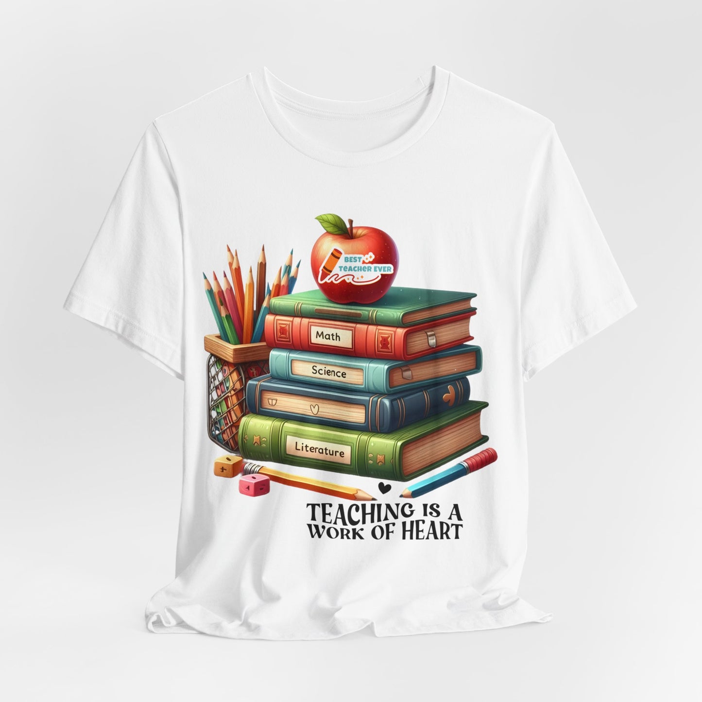 Teaching Is A Work Of Heart T-shirt, Hello Teacher T-Shirt, Back To School T-Shirt, Teach Love Inspire Teacher Shirt, Teacher Back To school unisex jersey short sleeve.First Day Vibes T-Shirt.