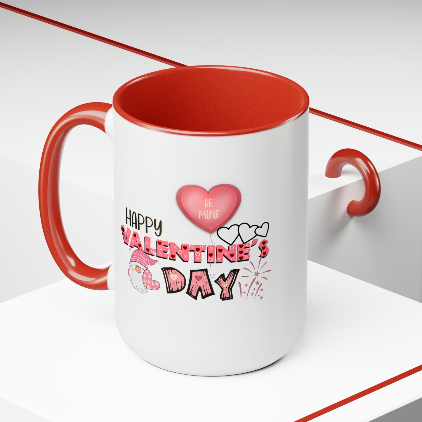 Happy valentines day Two-Tone Coffee Mugs, 15oz