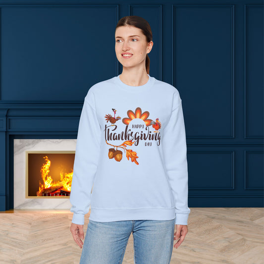 Happy Thanksgiving Day Sweatshirt - Unisex Heavy Blend, Happy Thanksgiving2024 Sweatshirt, Thanksgiving Gift, Festive Sweatshirt.