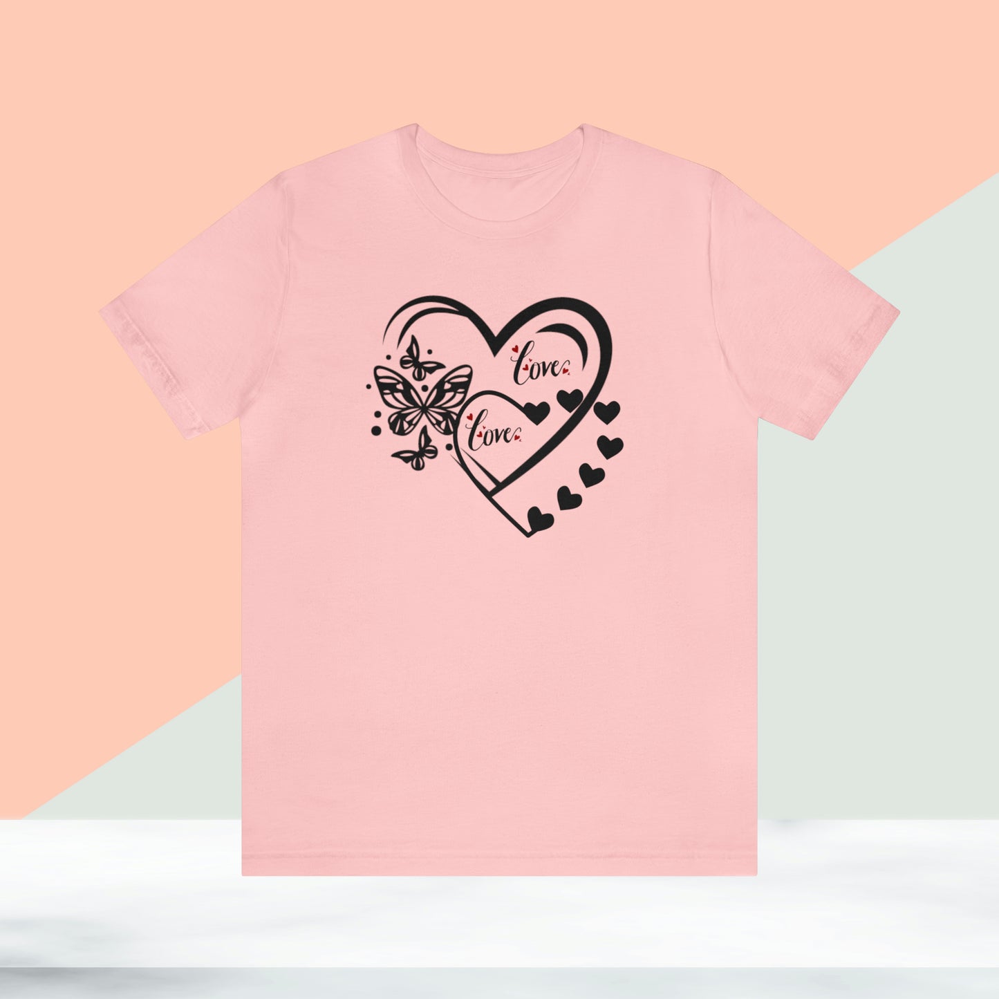 Happy valentines day butterfly heart shape Unisex Jersey Short Sleeve Tee