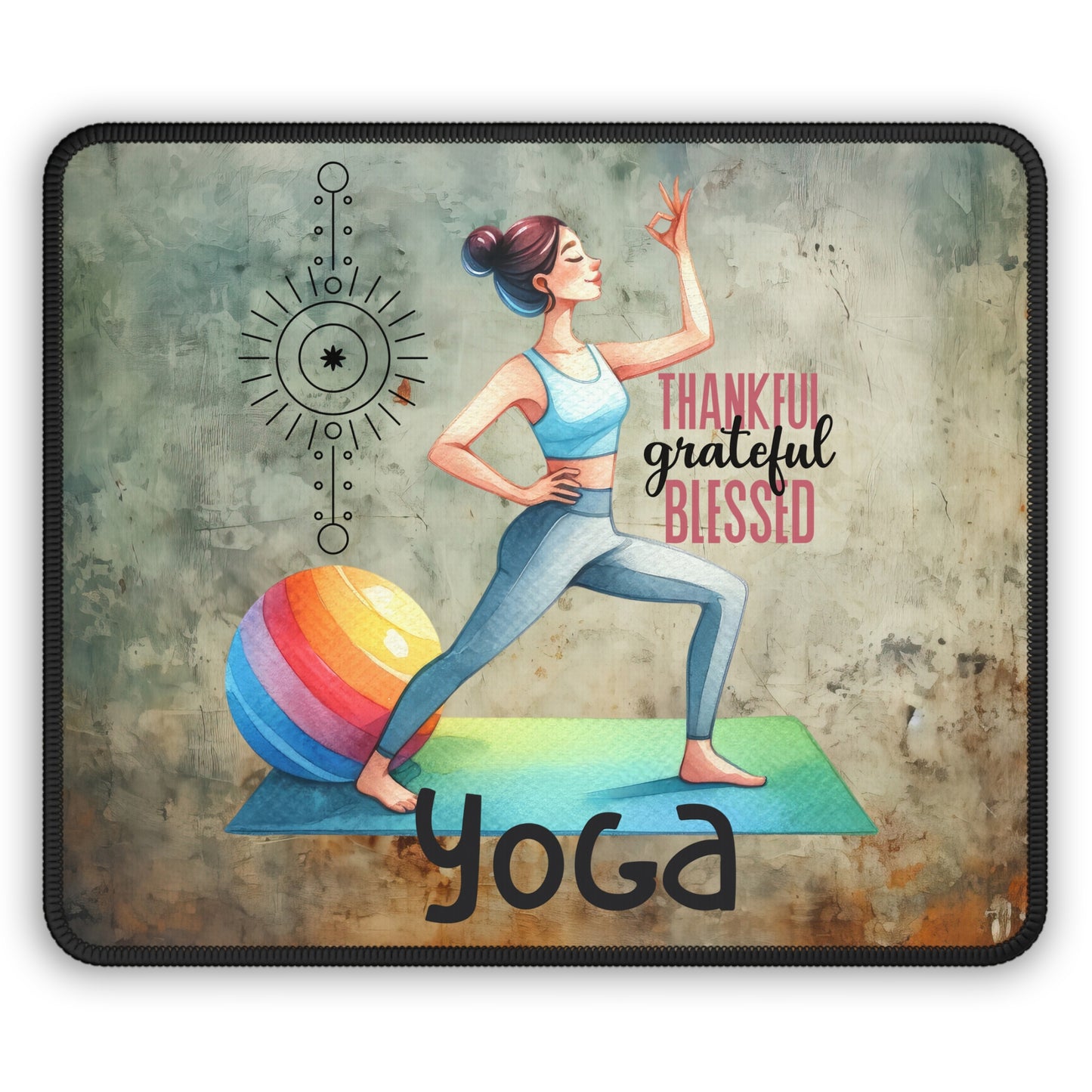 Thankful Grateful Blessed Yoga Mouse Pad,Unique Gift For Meditation And Yoga Lover, Cute Yoga Mouse Pad, Mindful Yoga Gift, Yoga lover Mouse Pad, Yoga Instructor Gift, Gift For Yoga lovers, Gift For Yogi.