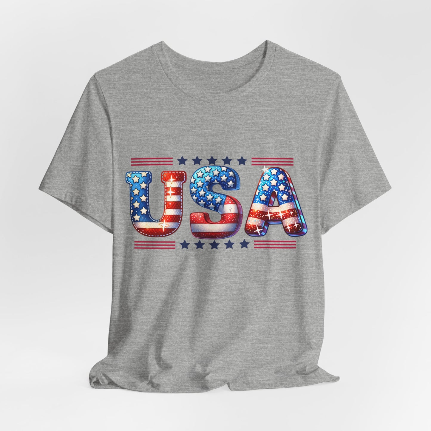 4th of July T-shirt, Sweet Land Of Liberty T-Shirt, Fourth of July unisex jersey short sleeve, America, Flag, Peace Love America. Proud To Be An American, Red White Blue.