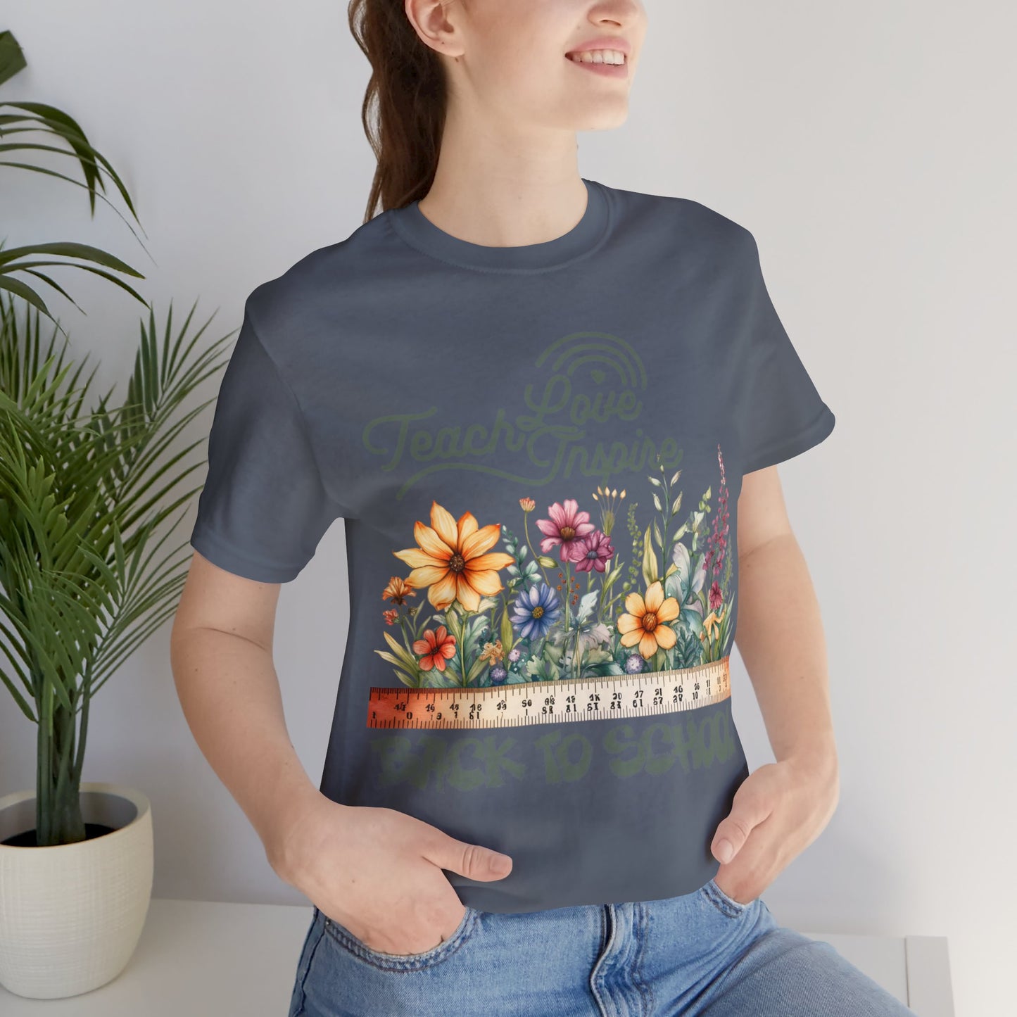 Love Teach Inspire T-Shirt, Back To School T-Shirt, Teacher Back To school unisex jersey short sleeve.First Day Vibes T-Shirt.
