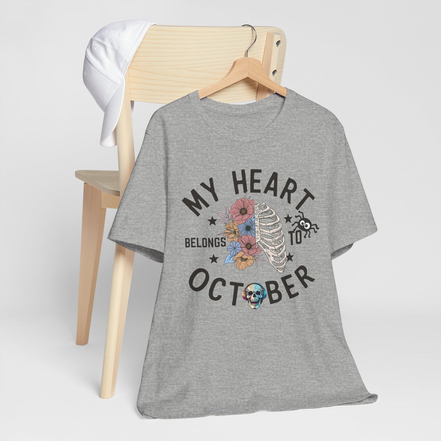 My Heart Belongs To October Halloween T-shirt, Happy Halloween T-shirt, Trick Or Treat T-shirt, Halloween T-shirt, Cool Halloween T-shirt, Spooky T-shirt,