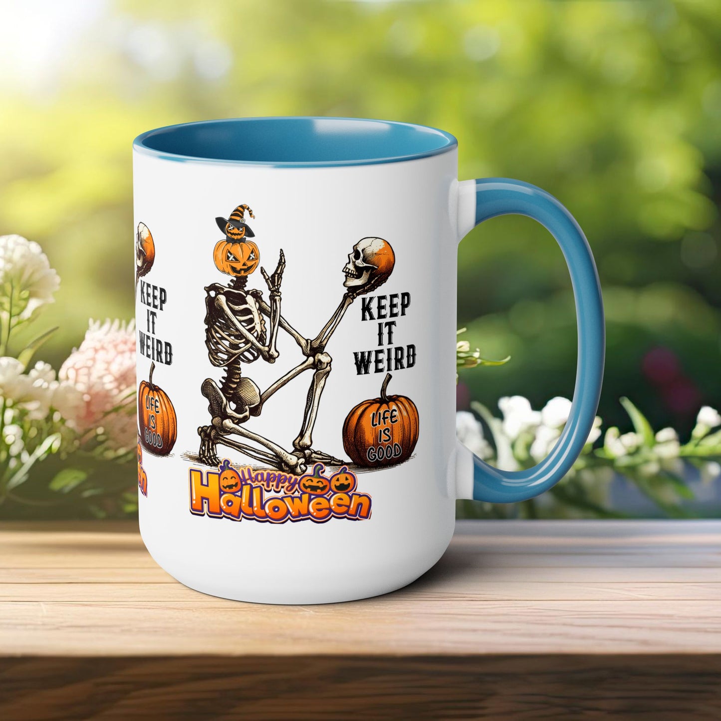 Keep It Weird Halloween Coffee Mug, Beware Halloween Coffee Mug, Trick or Treat Halloween Coffee Mug, Cute Skeleton Coffee Mug, Spooky Season Halloween Coffee Mug.