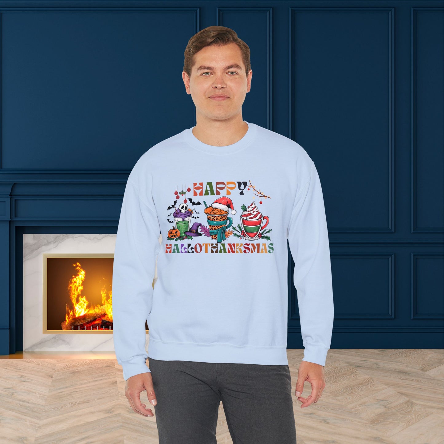 Happy Hellothanksmas Sweatshirt, HappyThanksgiving Sweatshirt - Unisex Heavy Blend, Happy Thanksgiving2024 Sweatshirt, Thanksgiving Gift, Festive Sweatshirt.