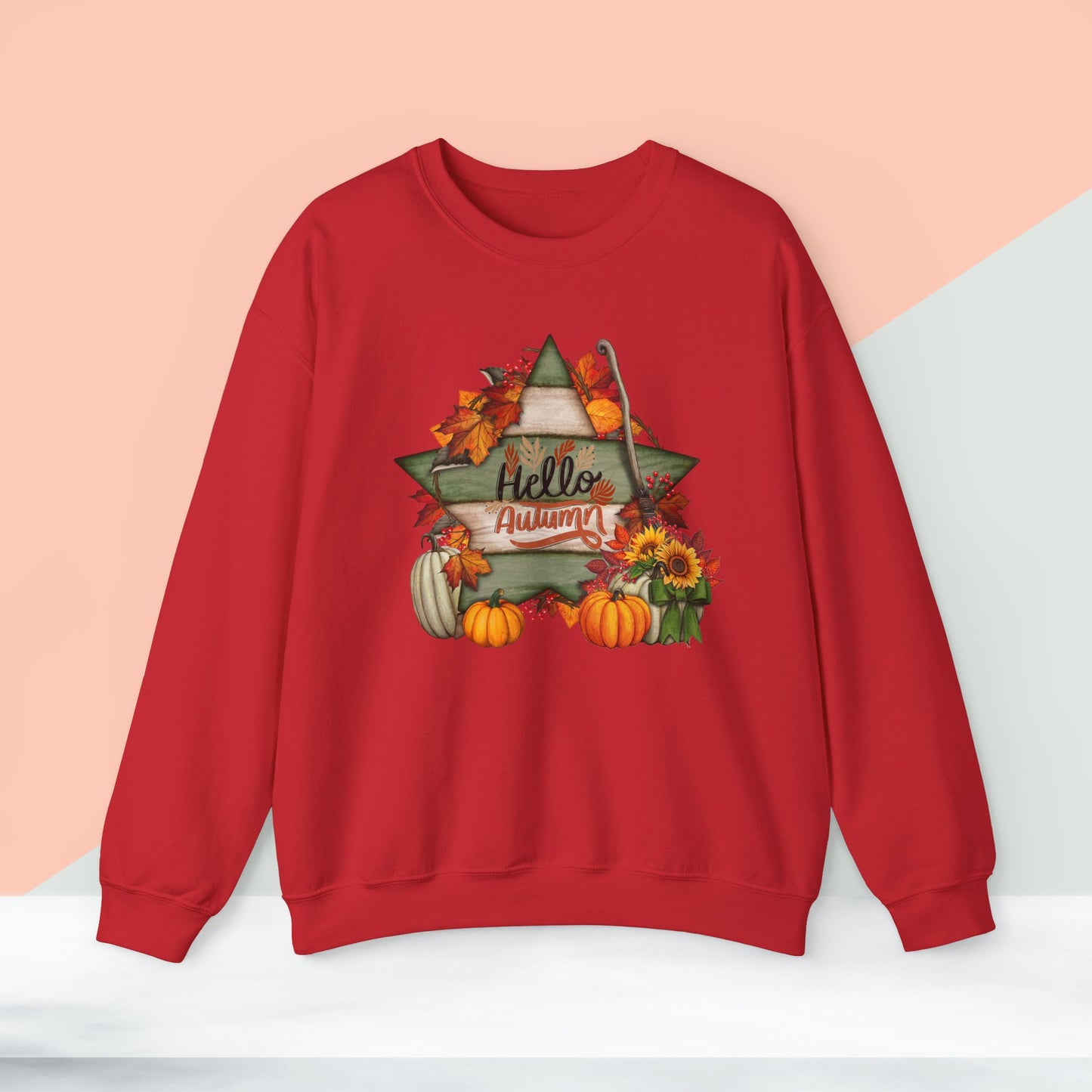 Hello Autumn Thanksgiving  Sweatshirt - Unisex Heavy Blend, Happy Thanksgiving2024 Sweatshirt, Thanksgiving Gift, Festive Sweatshirt.