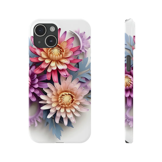 3D Flower Paper art iPhone 15 Phone Cases.