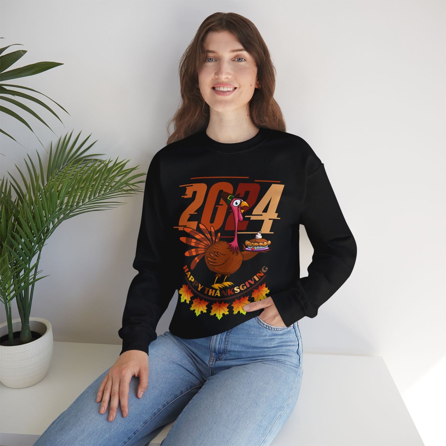 Happy Thanksgiving Turkey Sweatshirt - Unisex Heavy Blend, Happy Thanksgiving2024 Sweatshirt, Thanksgiving Gift, Festive Sweatshirt.