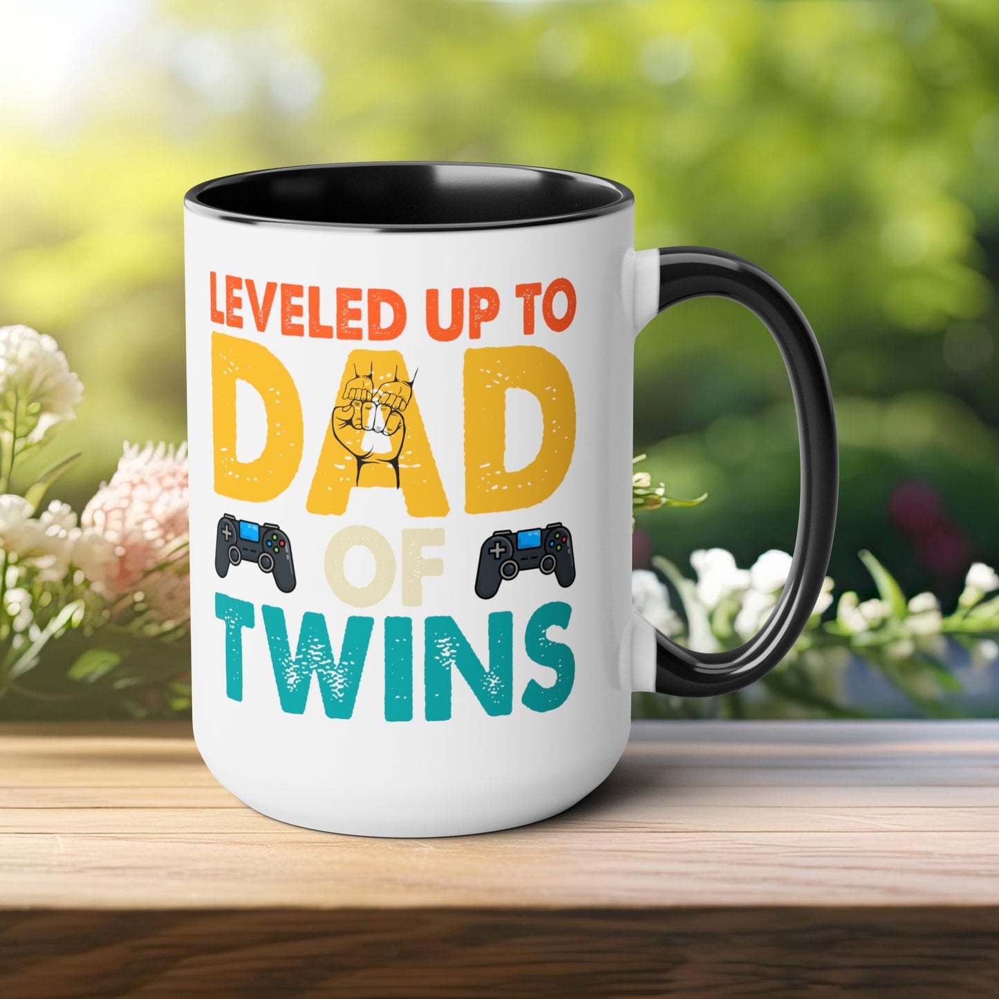 Happy father's dayTwo-Tone Coffee Mug.15oz, Gift for Dad, Daddy's Coffee Mug