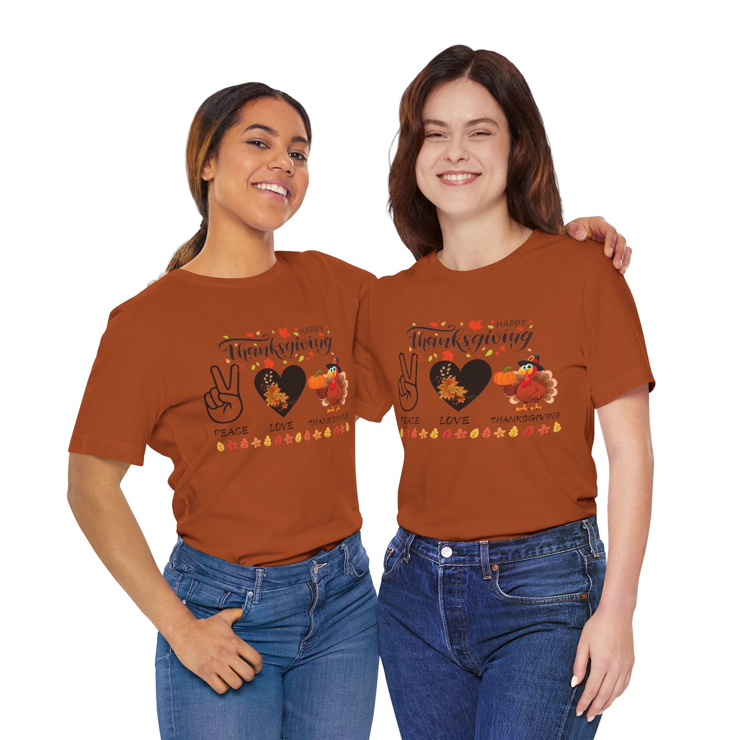 Peace Love Thanksgiving T-shirt, Happy Thanksgiving T-shirt, Happy thanksgiving 2024 T-shirt, Thanksgiving Gift,Turkey Shirt, Family Thanksgiving, Holiday Outfit.