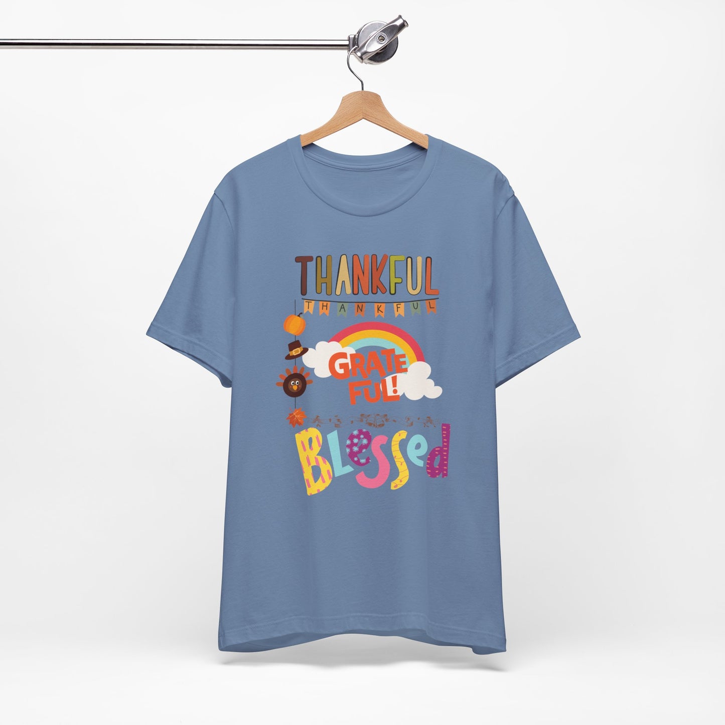 Thankful Grateful Blessed T-shirt, Happy Thanksgiving T-shirt, Happy thanksgiving 2024 T-shirt, Thanksgiving Gift,Turkey Shirt, Family Thanksgiving, Holiday Outfit.