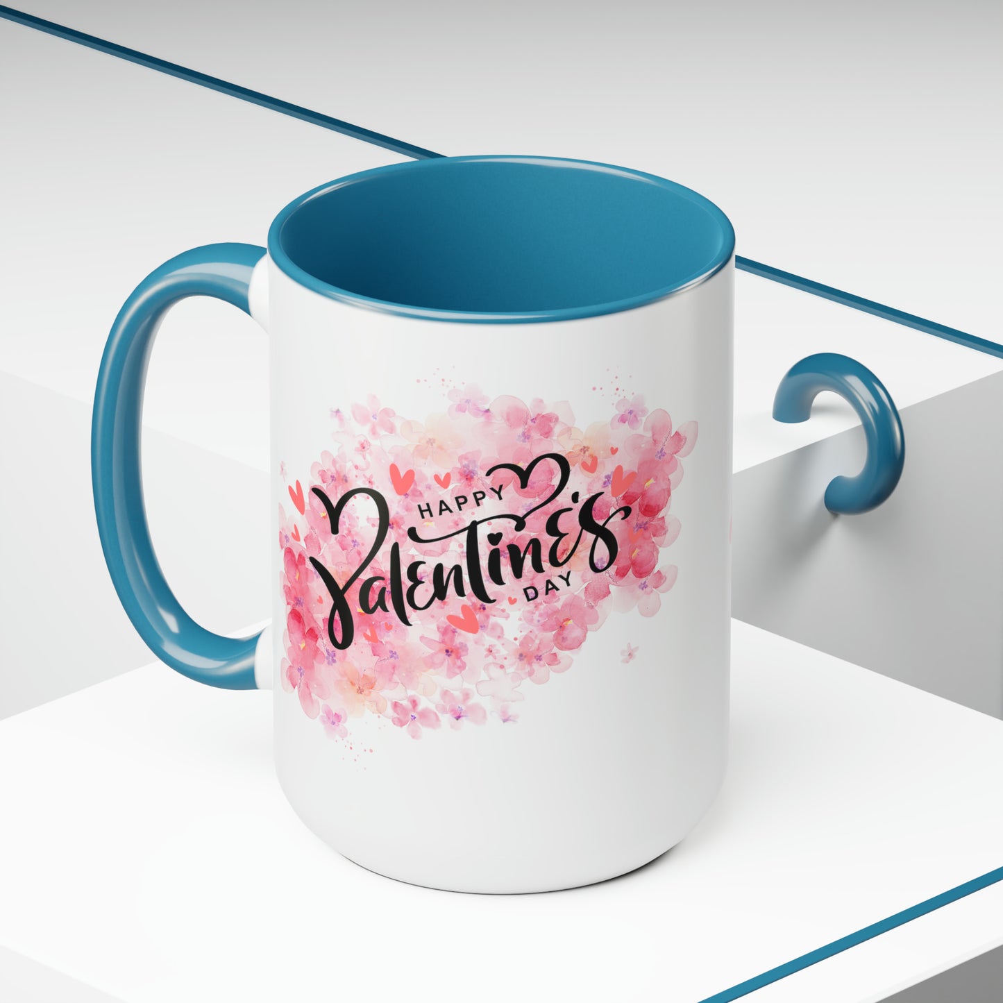 Happy valentines day Two-Tone Coffee Mugs, 15oz