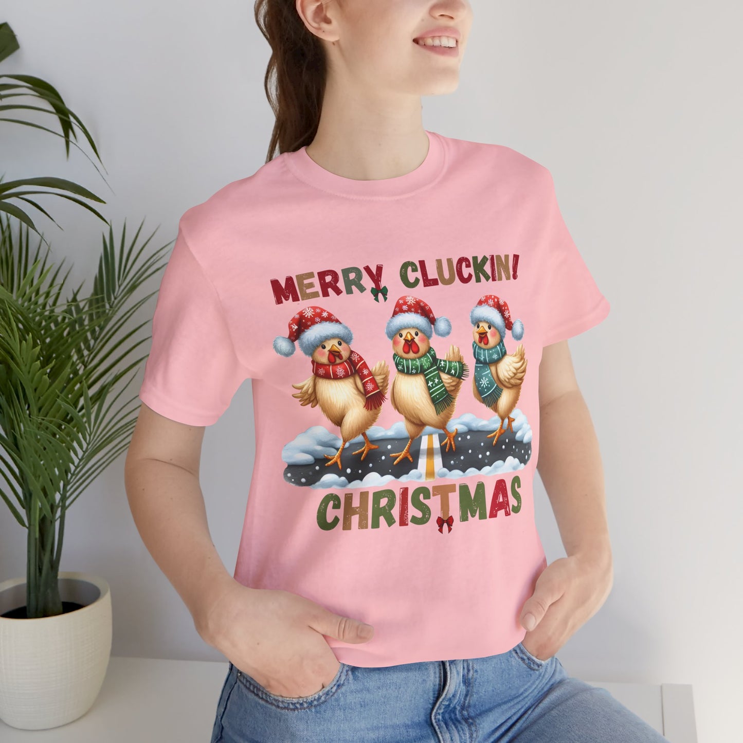 Merry Clucking! Christmas Unisex Tee, Christmas Shirt, Christmas Outfit, Merry Christmas T-shirt, Merry Christmas 2024 T-shirt, Christmas Gift, Family Holiday Outfit.