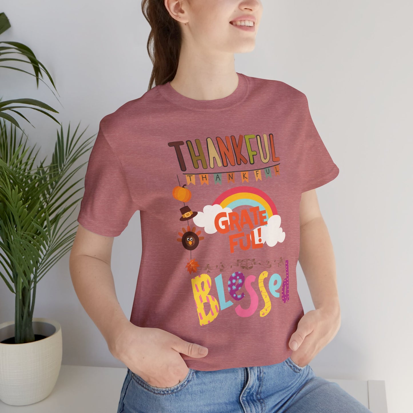 Thankful Grateful Blessed T-shirt, Happy Thanksgiving T-shirt, Happy thanksgiving 2024 T-shirt, Thanksgiving Gift,Turkey Shirt, Family Thanksgiving, Holiday Outfit.