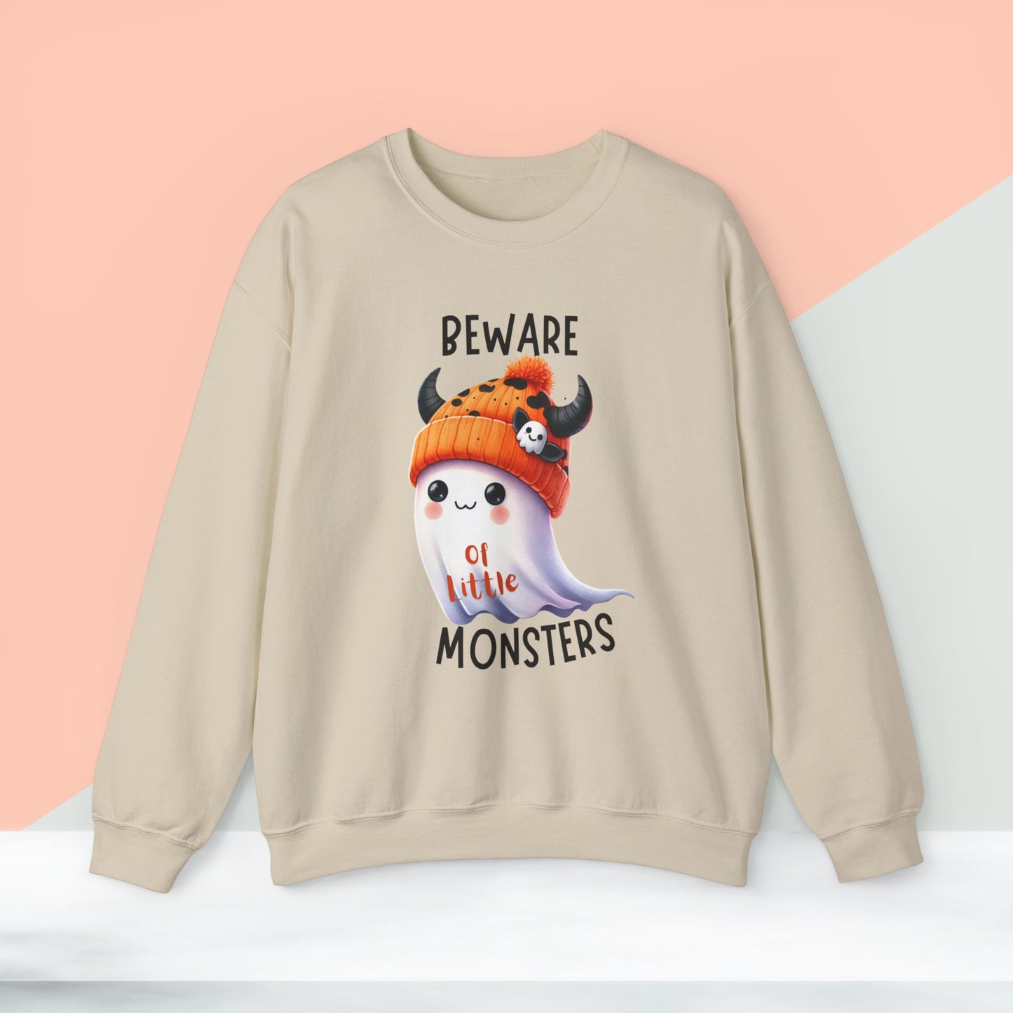 Beware Of Little Monsters Sweatshirt, Happy Halloween Sweatshirt - Unisex Heavy Blend Crewneck, Halloween Sweatshirt, Cute Spooky Ghost sweatshirt.