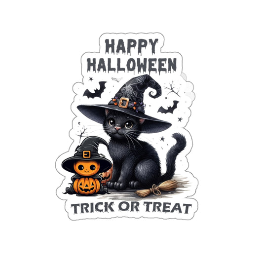 Happy Halloween Kiss-Cut Stickers, Cute Cat Halloween Kiss-Cut Stickers, Spooky Season Kiss-Cut Stickers, Trick Or Treat Halloween Kiss-Cut Stickers.