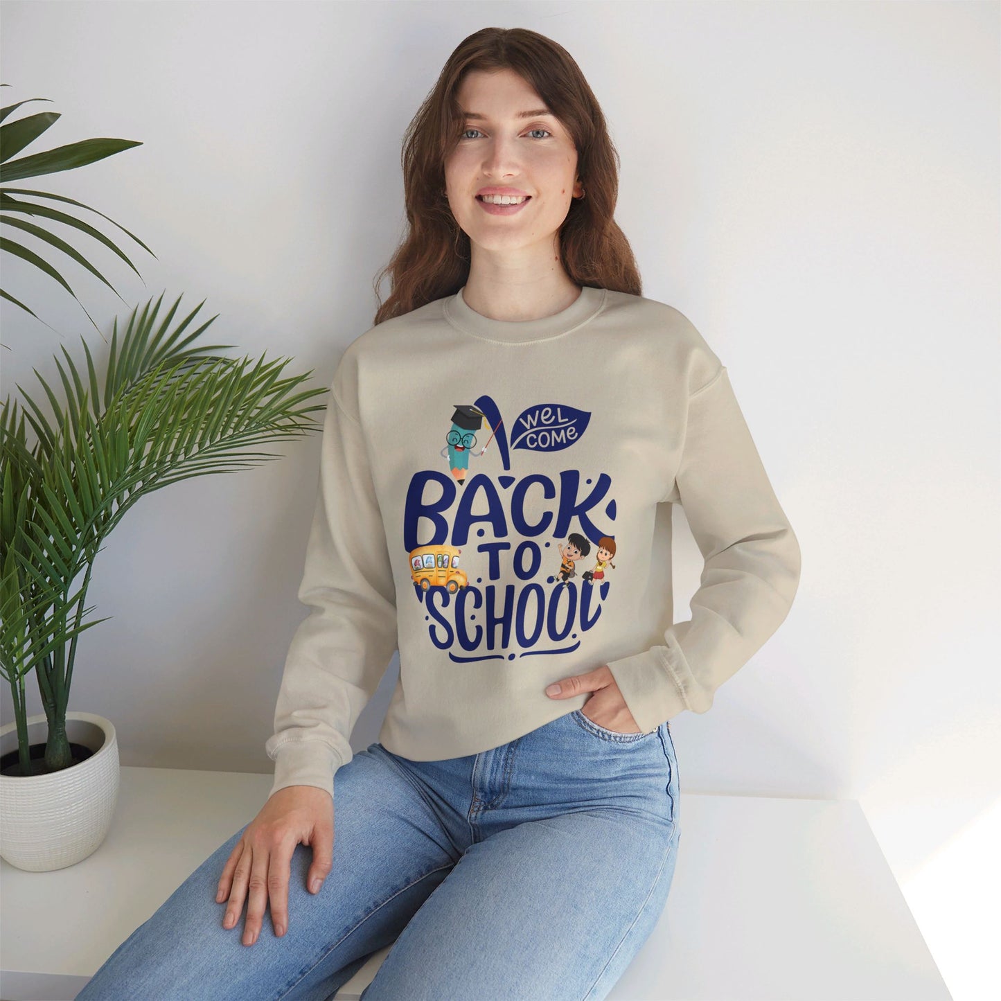 Back To school unisex heavy blend crewneck sweatshirt, We Love Teachers Sweatshirt,Teacher Back To school  Sweatshirt. First Day Vibes Sweatshirt.