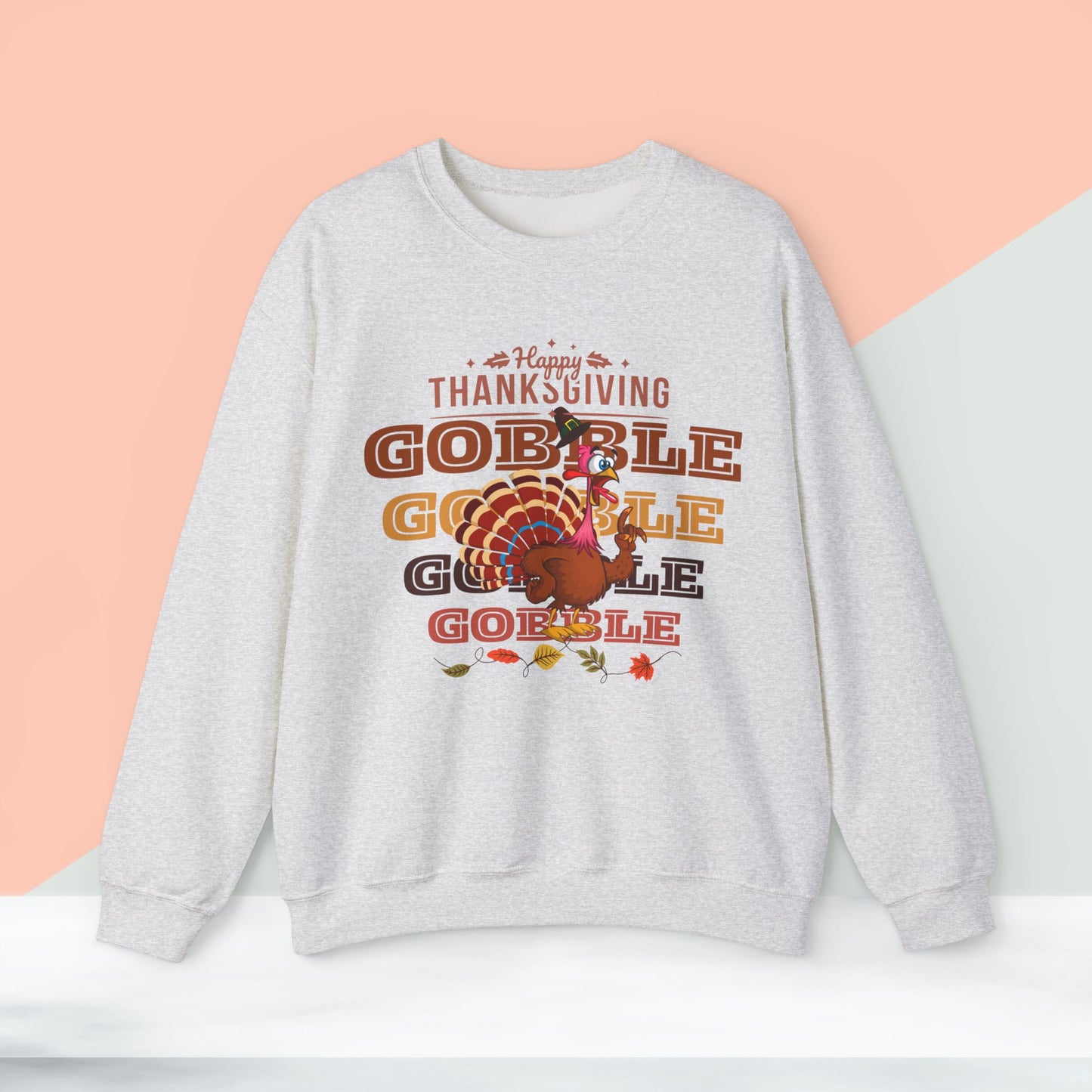 Gobble Sweatshirt, HappyThanksgiving Sweatshirt - Unisex Heavy Blend, Happy Thanksgiving2024 Sweatshirt, Thanksgiving Gift, Festive Sweatshirt.