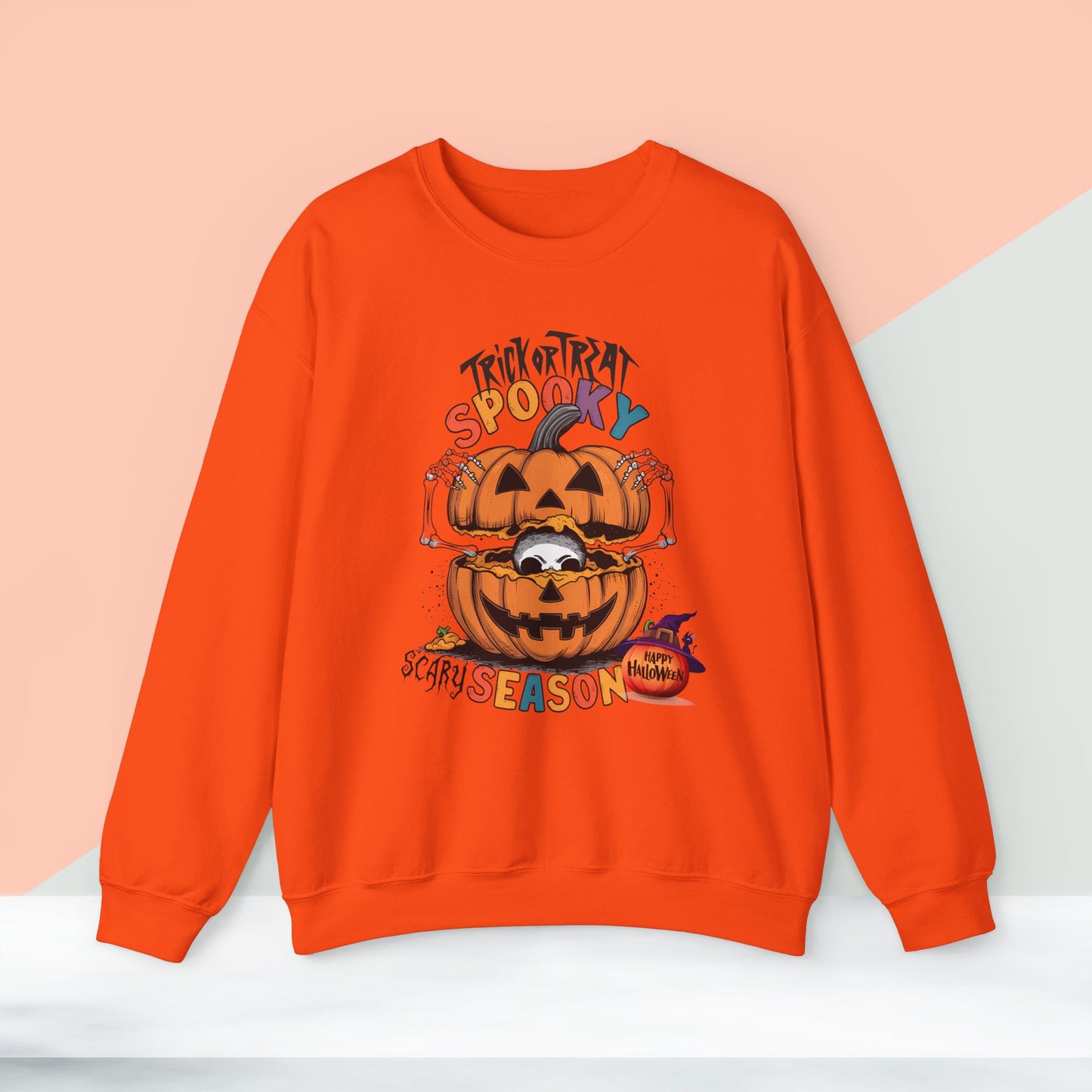 Spooky Scary Season Sweatshirt, Happy Halloween Sweatshirt - Unisex Heavy Blend Crewneck, Halloween Sweatshirt, Cute Spooky Ghost sweatshirt.