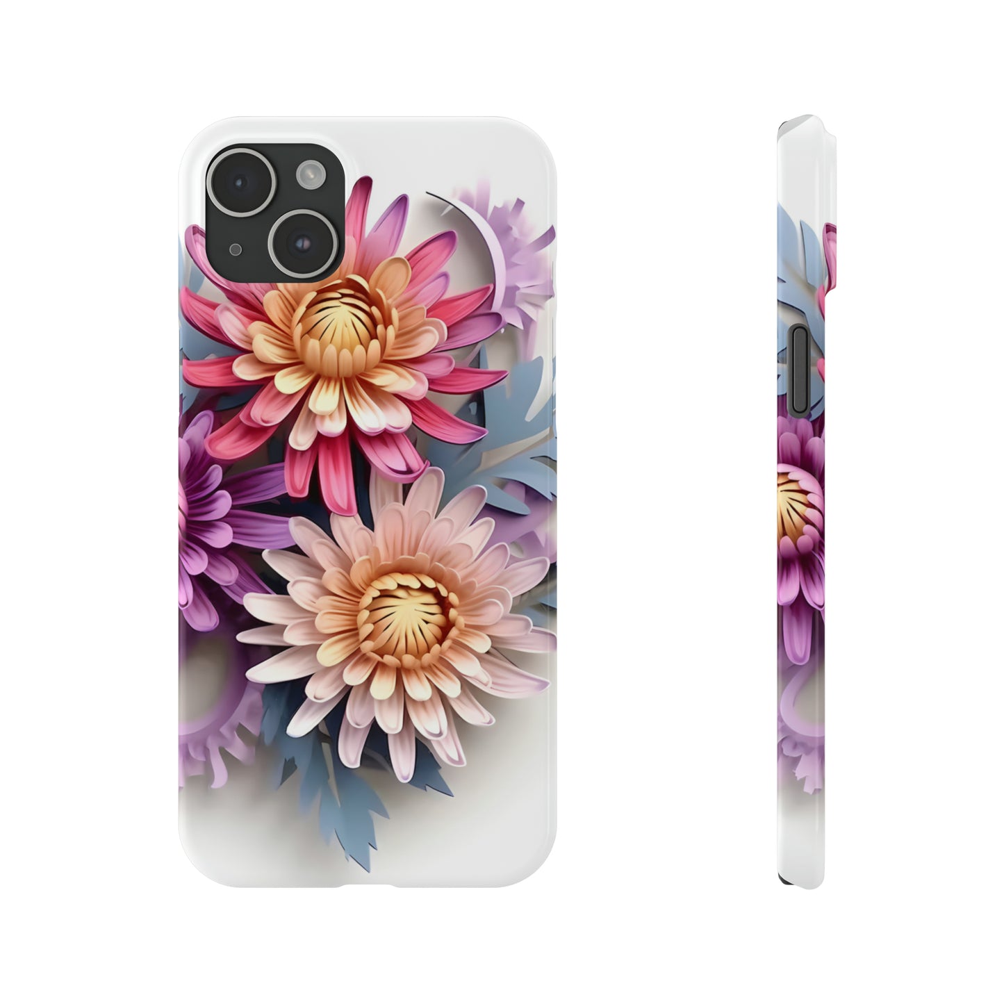 3D Flower Paper art iPhone 15 Phone Cases.