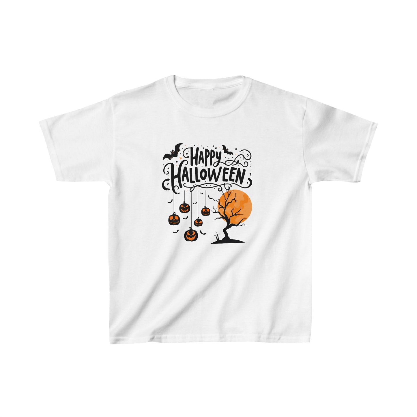 Happy Halloween Kids Shirt, Spooky Halloween Kids Heavy Cotton™ Tee, Spooky Season Kids Shirt, Spooky Vibes Shirt, Trick Or Treat Cotton T-Shirt.