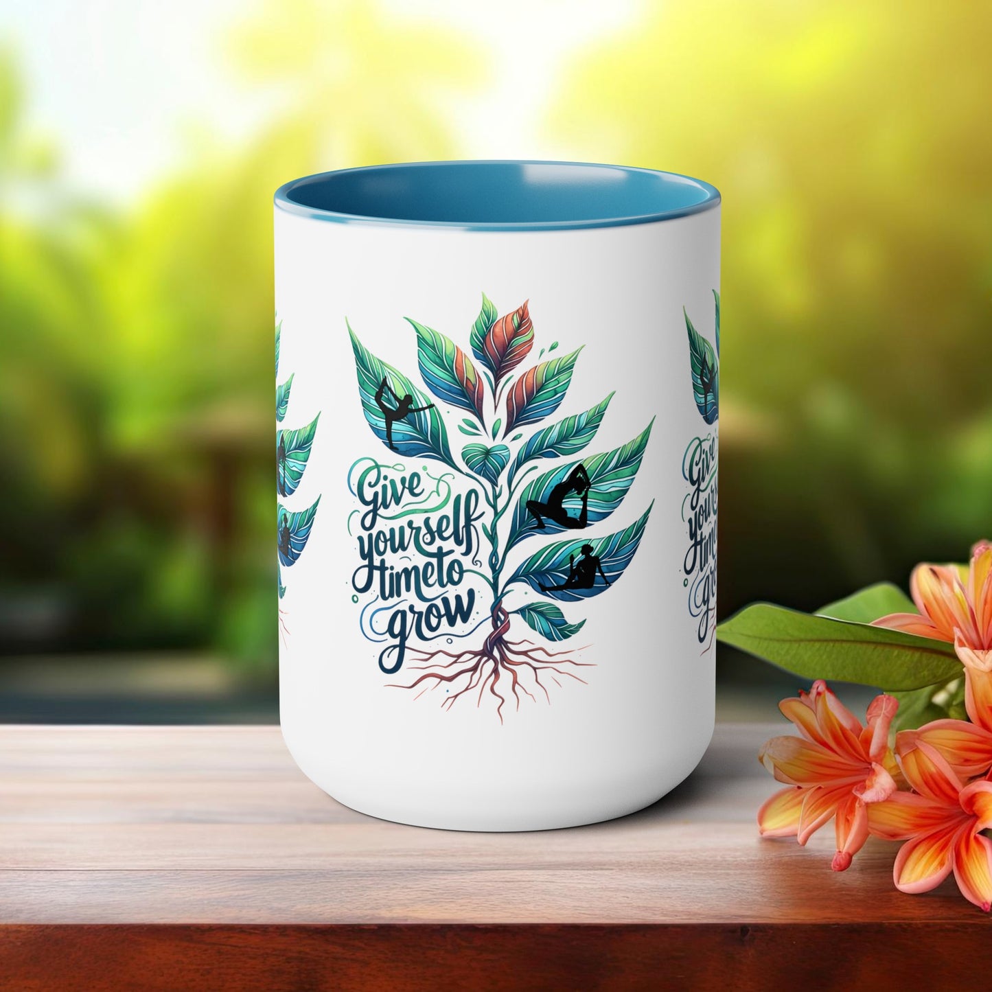 Give Yourself Time To Grow Yoga Coffee Mug, Cute Yoga Coffee Mug, Yoga lovers Coffee Mug, Yoga Instructor Gift, Gift For Yoga lover, Gift For Yogi.