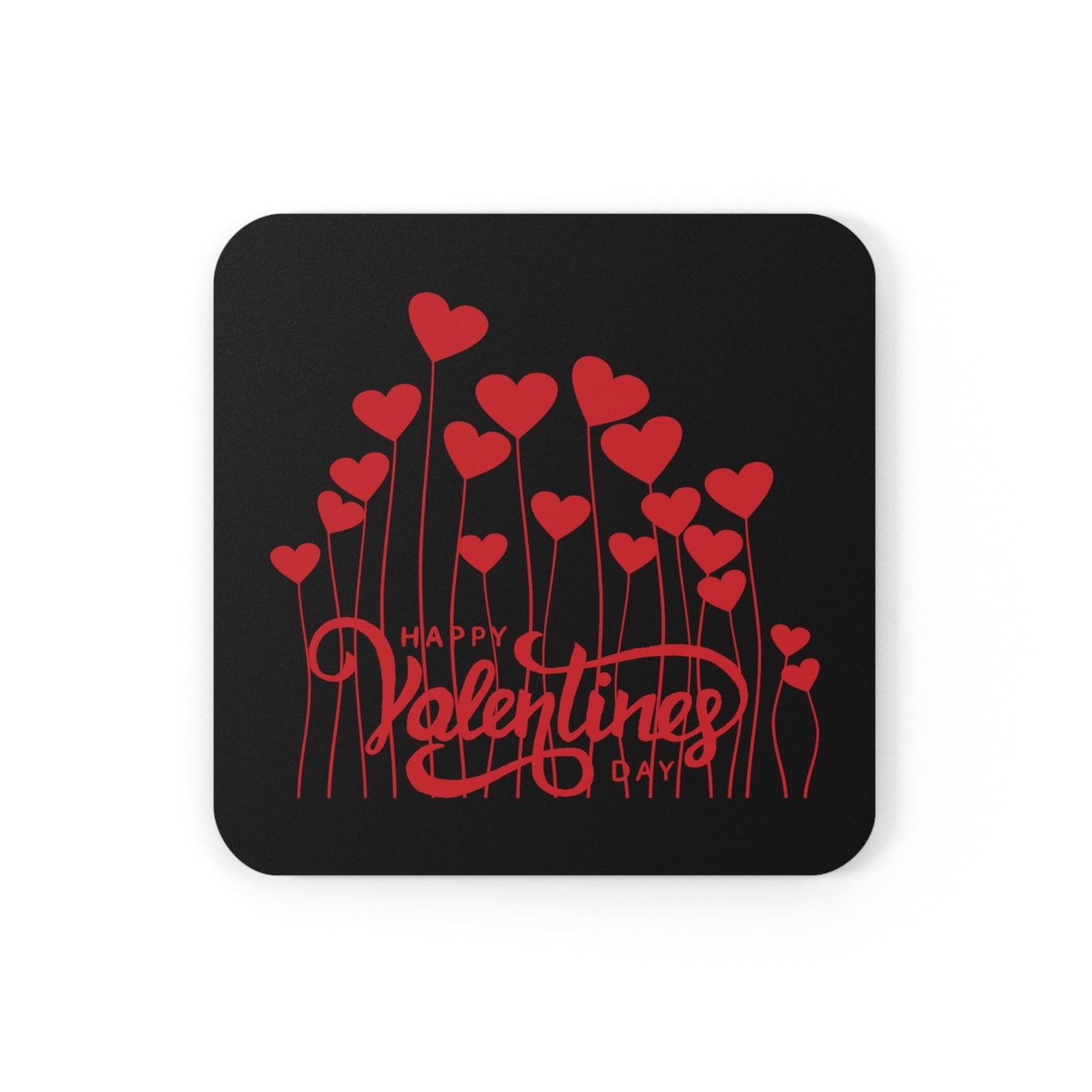 Happy Valentines Day Corkwood Coaster Set