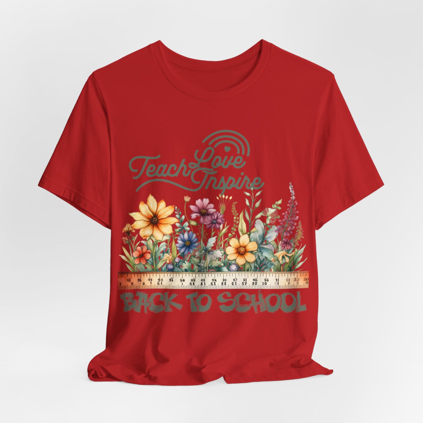 Love Teach Inspire T-Shirt, Back To School T-Shirt, Teacher Back To school unisex jersey short sleeve.First Day Vibes T-Shirt.