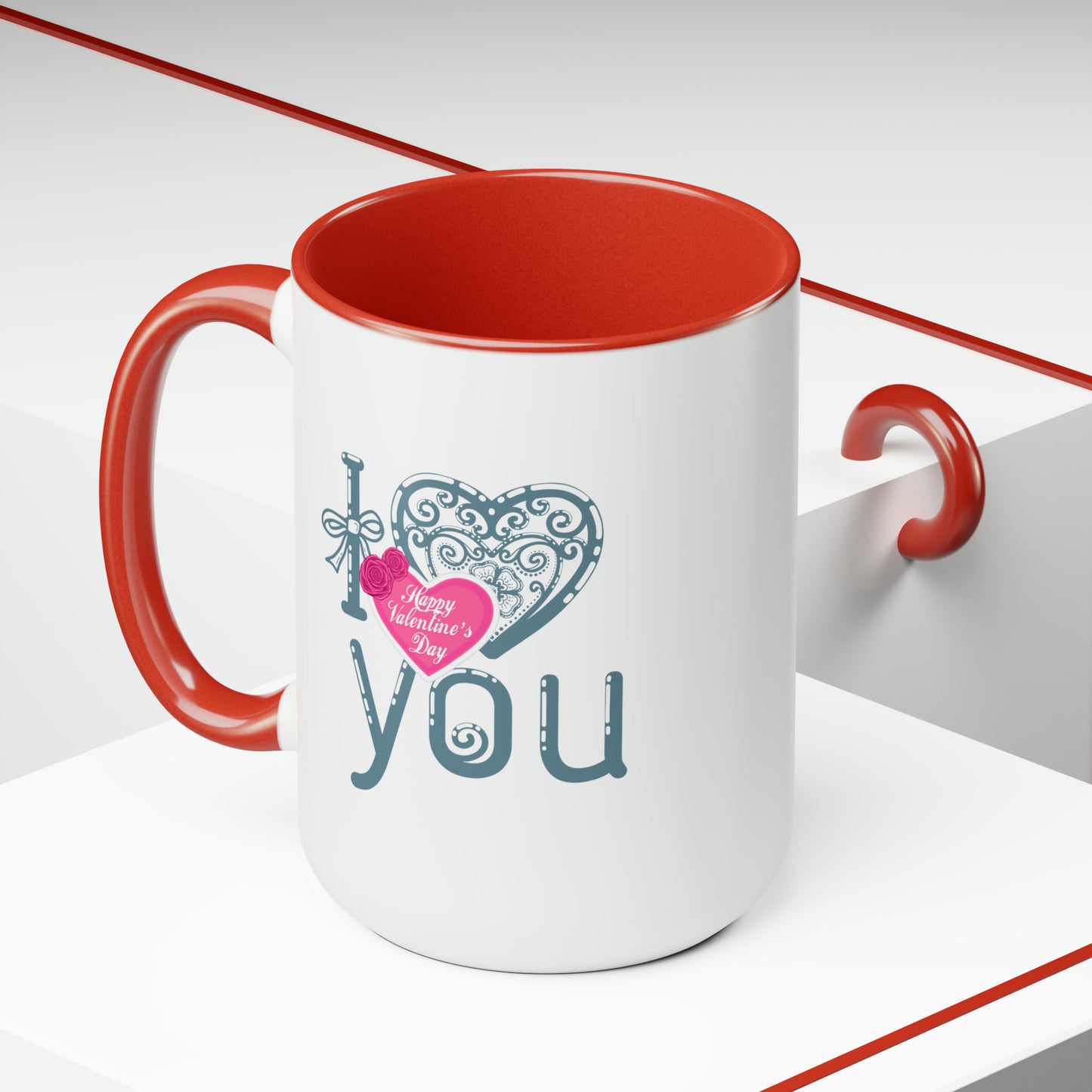 Happy valentines day Two-Tone Coffee Mugs, 15oz