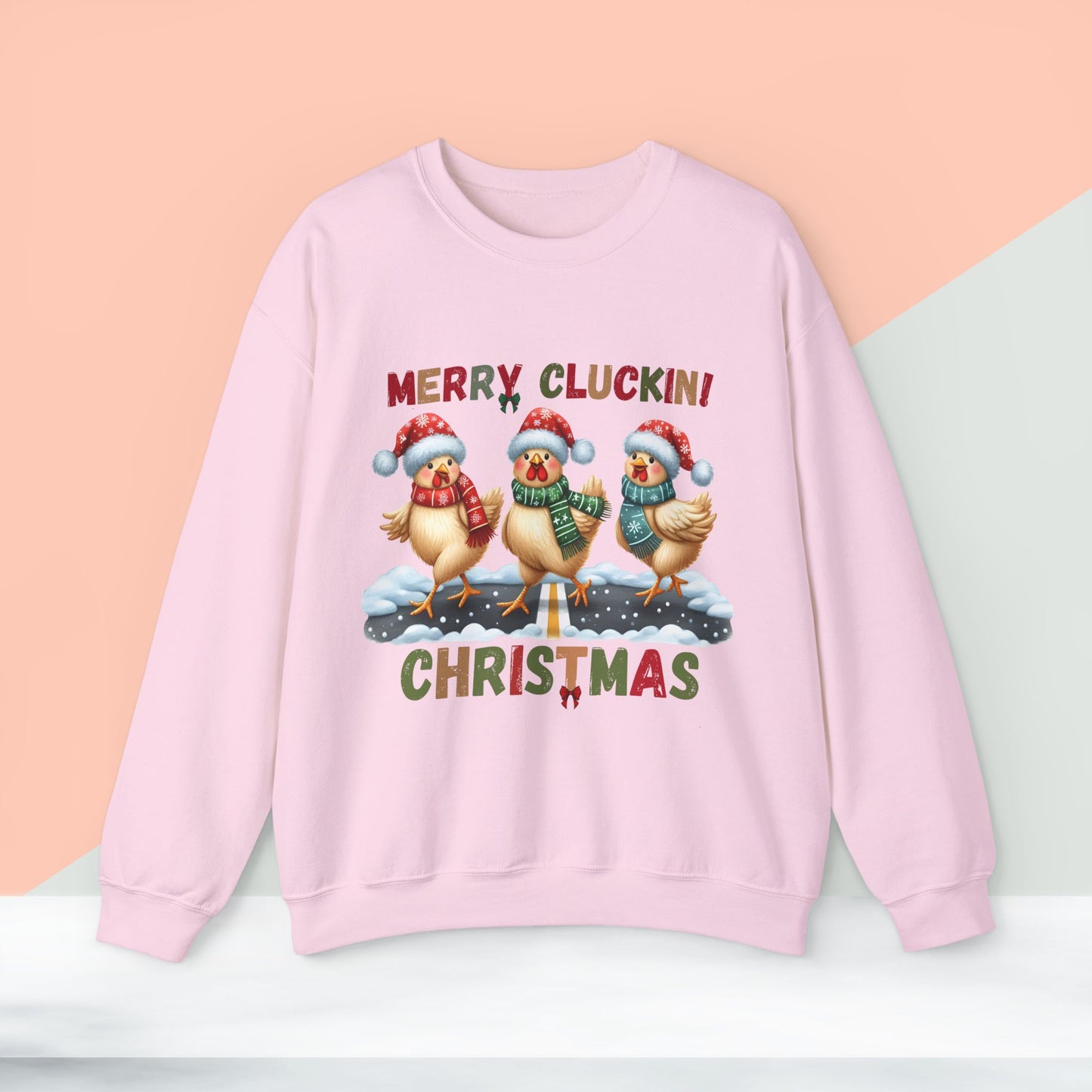 Merry Clucking! Christmas Sweatshirt - Unisex Heavy Blend, Merry Christmas, Festive, Christmas Gift, Crewneck, merry Christmas Sweatshirt, Christmas Sweatshirt  Christmas Gift, Festive Sweatshirt.