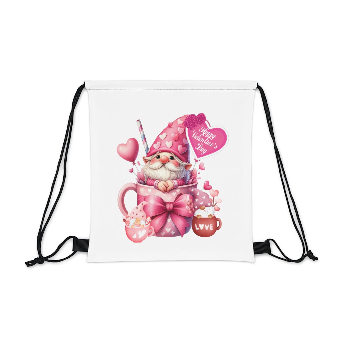 Happy Valentines Day Drawstring Bag