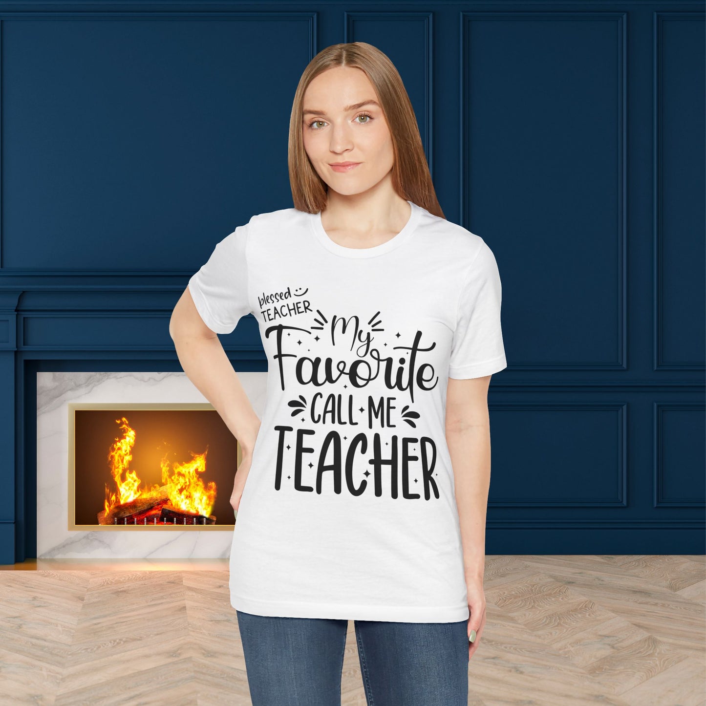 My Favorite Call Me Teacher T-shirt, Hello Teacher T-Shirt, Back To School T-Shirt, Teach Love Inspire Teacher Shirt, Teacher Back To school unisex jersey short sleeve.First Day Vibes T-Shirt.