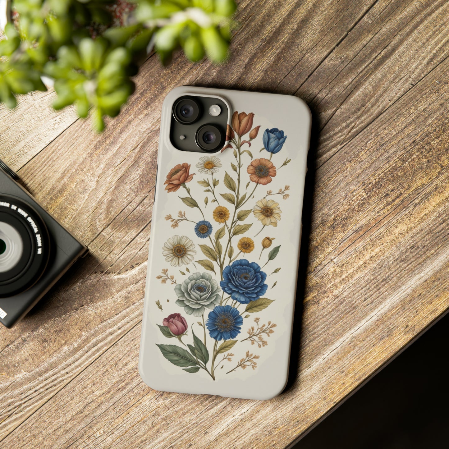 Vintage Floral painting iPhone 15 Phone Cases.