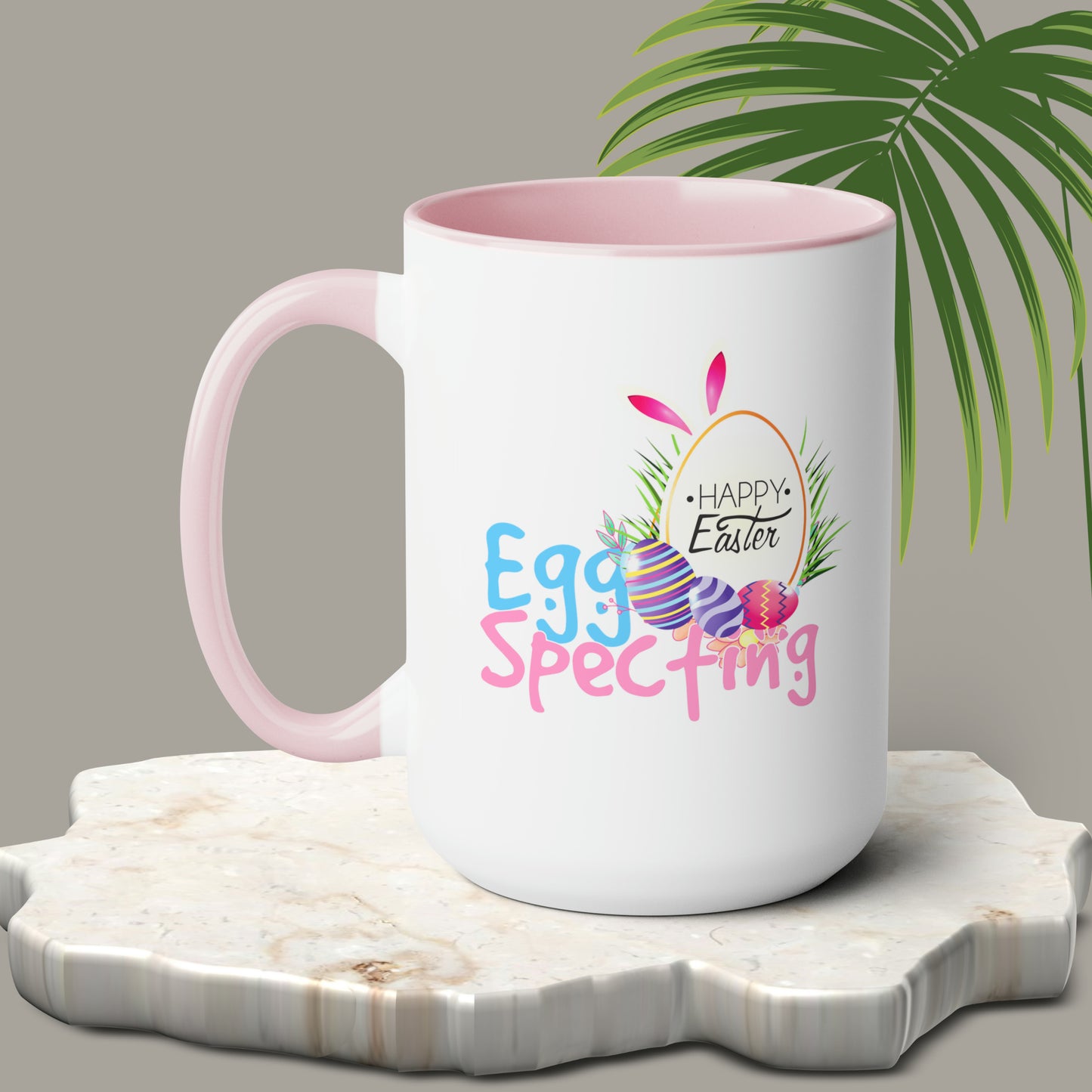 Happy Easter Two-Tone Coffee Mugs, 15oz