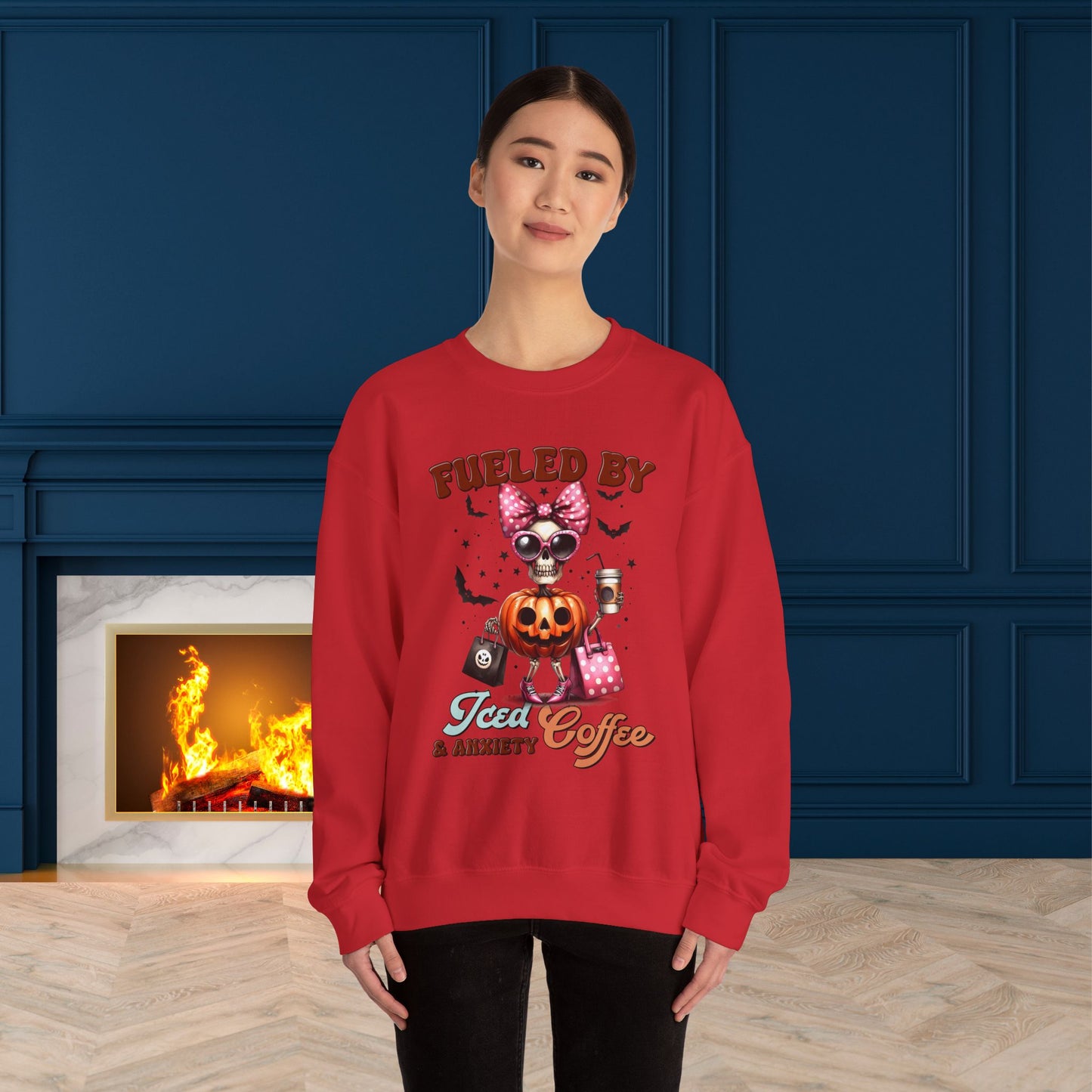 Halloween Sweatshirt, Happy Halloween Sweatshirt - Unisex Heavy Blend Crewneck, Halloween Sweatshirt, Cute Spooky Ghost sweatshirt.