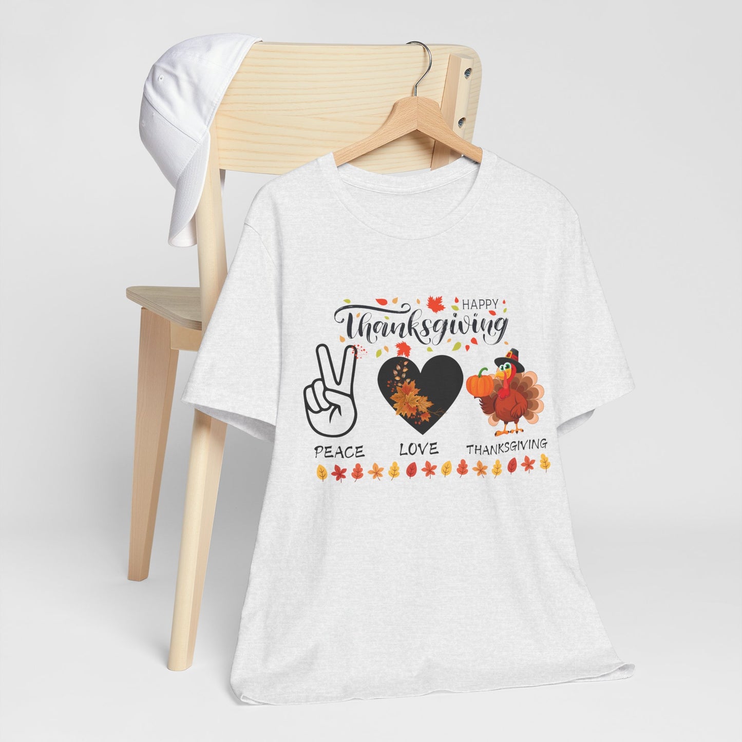 Peace Love Thanksgiving T-shirt, Happy Thanksgiving T-shirt, Happy thanksgiving 2024 T-shirt, Thanksgiving Gift,Turkey Shirt, Family Thanksgiving, Holiday Outfit.