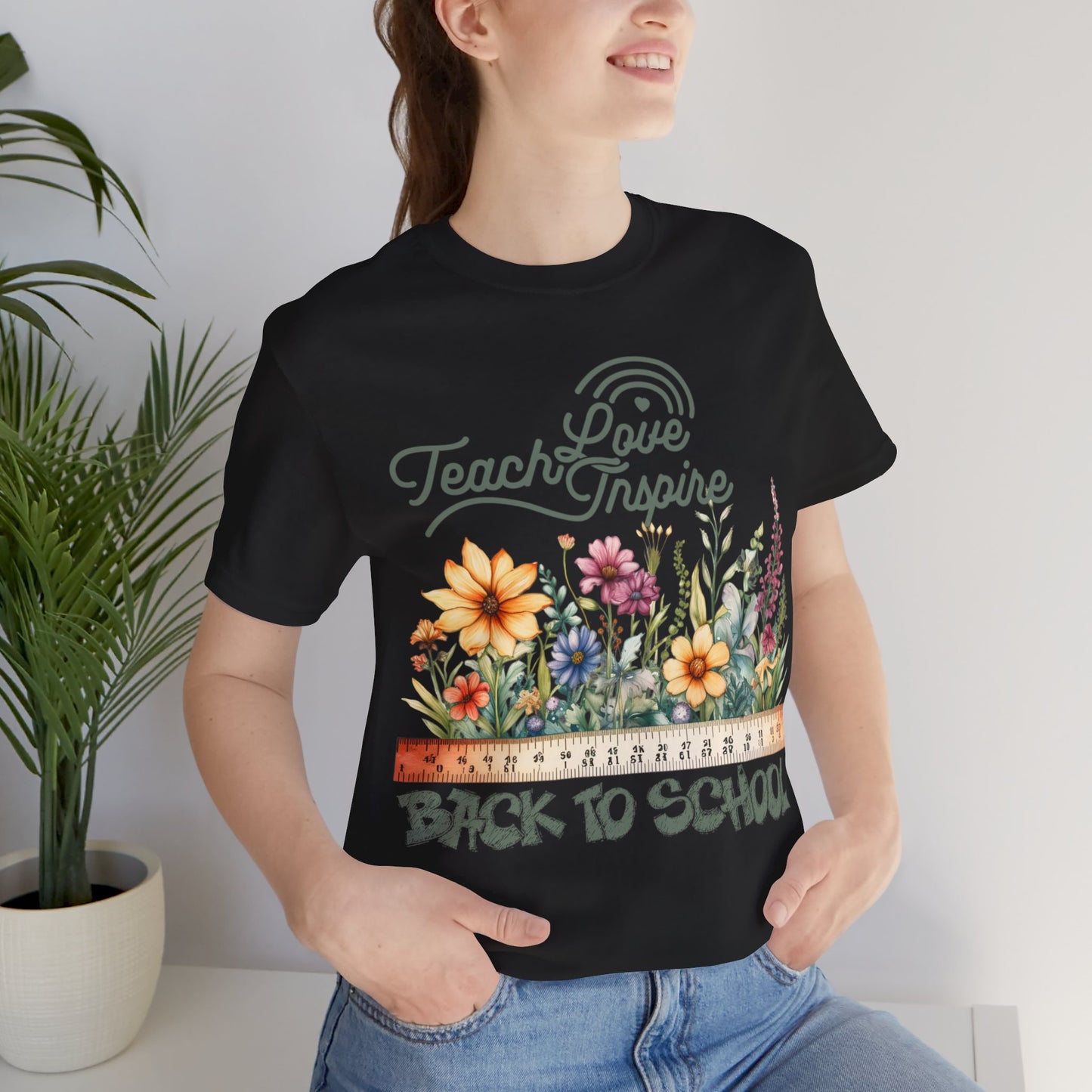 Love Teach Inspire T-Shirt, Back To School T-Shirt, Teacher Back To school unisex jersey short sleeve.First Day Vibes T-Shirt.