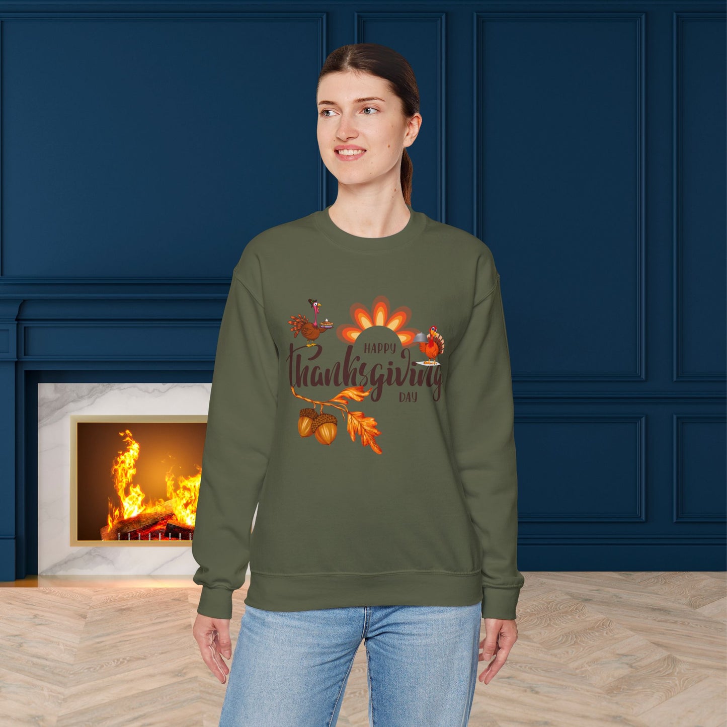 Happy Thanksgiving Day Sweatshirt - Unisex Heavy Blend, Happy Thanksgiving2024 Sweatshirt, Thanksgiving Gift, Festive Sweatshirt.