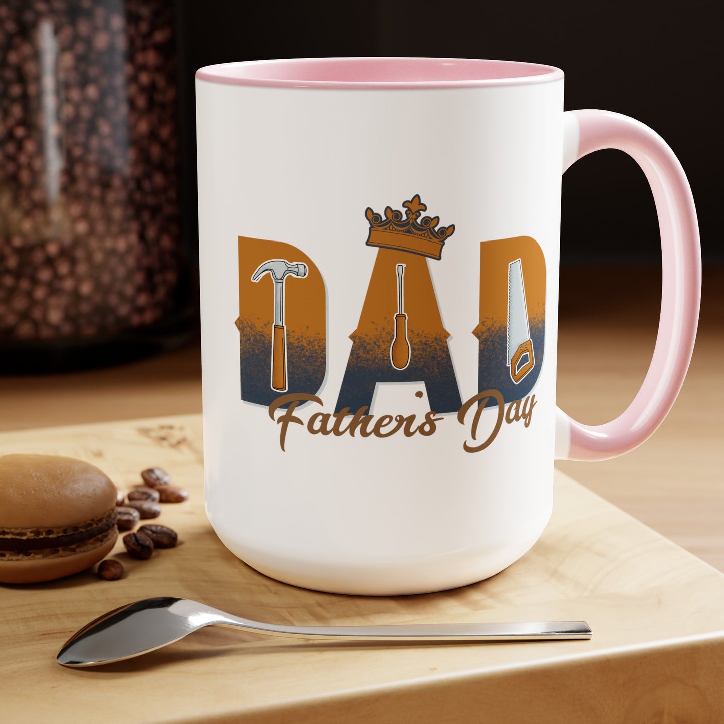 Happy father's dayTow-Tone Coffee Mug.15oz, Gift for Dad, Daddy's Coffee Mug