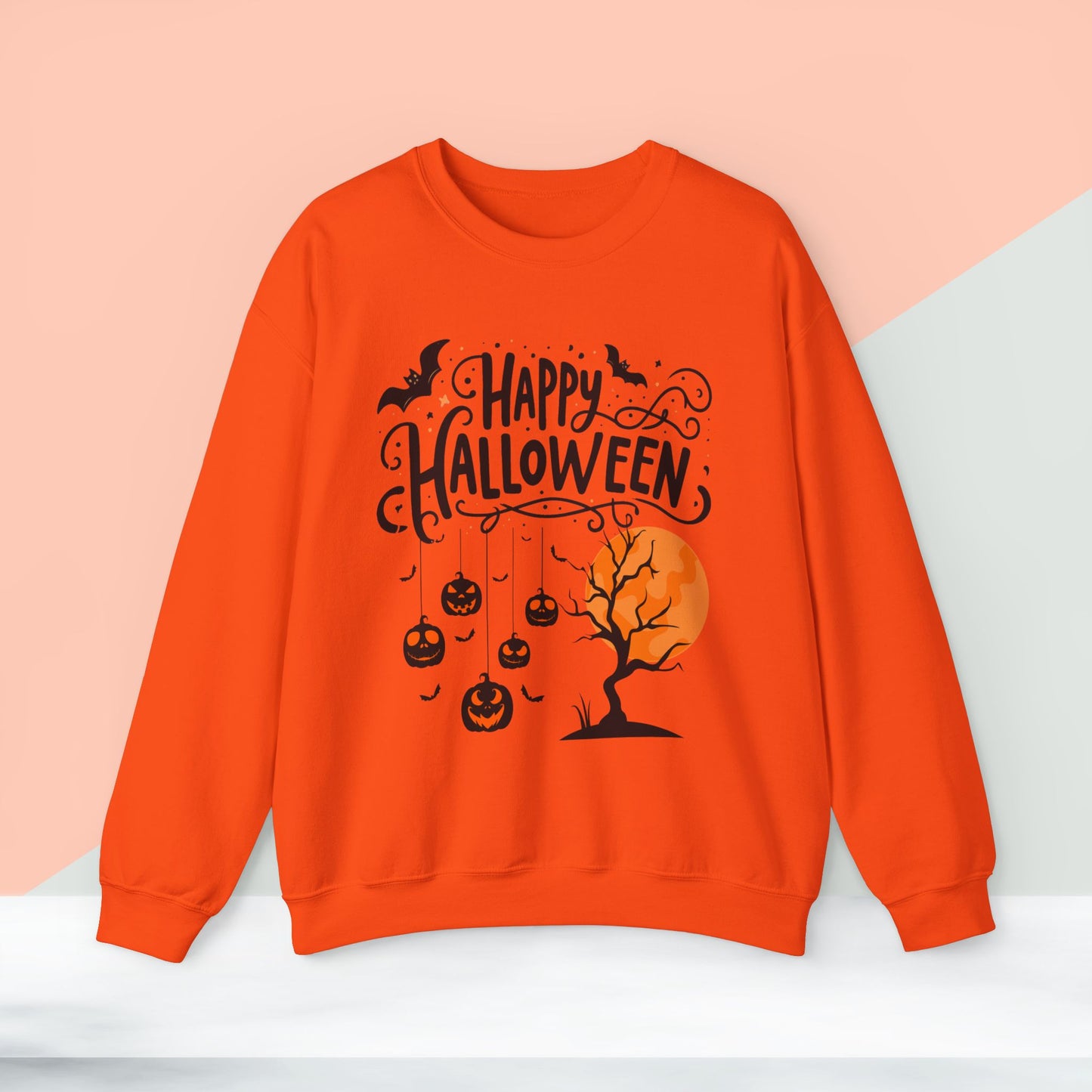 Happy halloween Sweatshirt - Unisex Heavy Blend Crewneck, halloween sweatshirt, cute spooky cat sweatshirt.