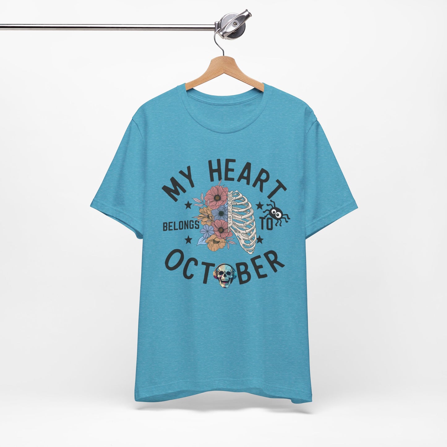 My Heart Belongs To October Halloween T-shirt, Happy Halloween T-shirt, Trick Or Treat T-shirt, Halloween T-shirt, Cool Halloween T-shirt, Spooky T-shirt,