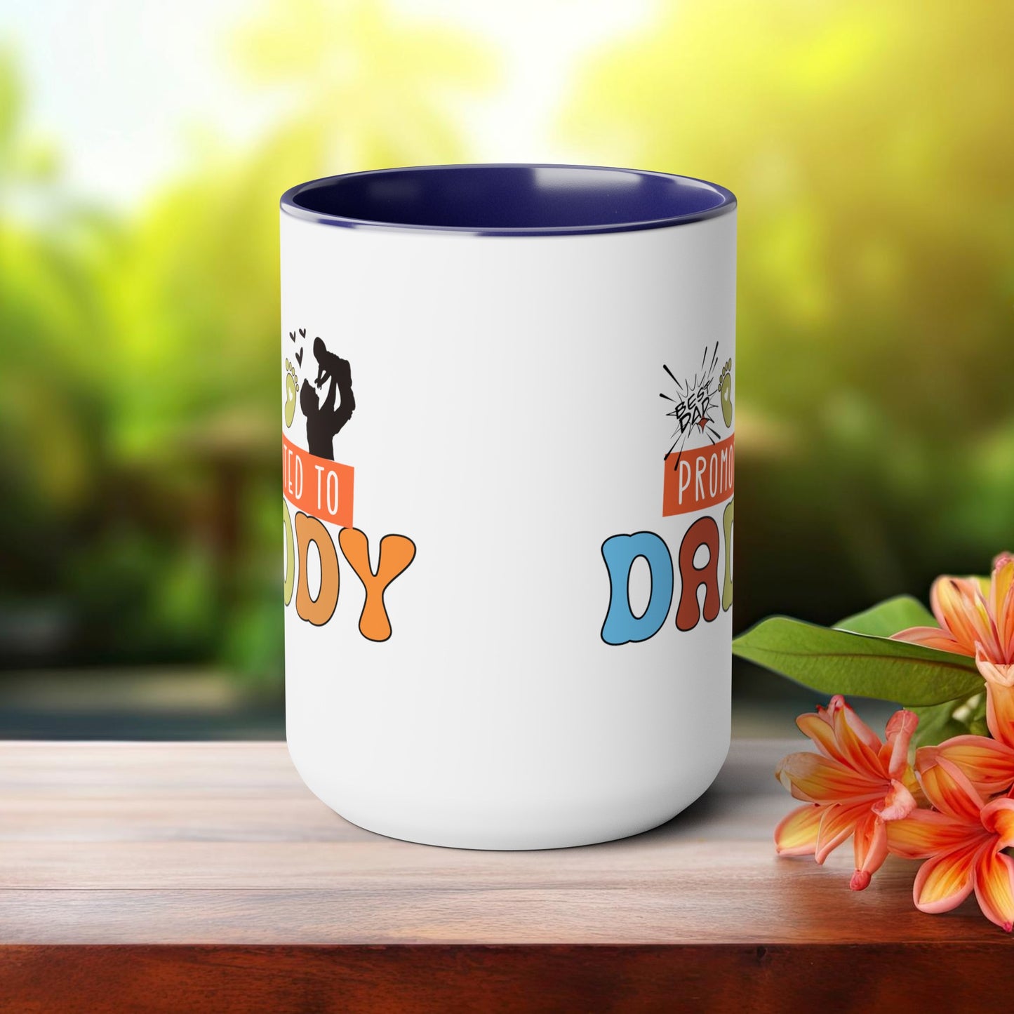 Happy father's dayTow-Tone Coffee Mug.15oz, Gift for Dad, Daddy's Coffee Mug